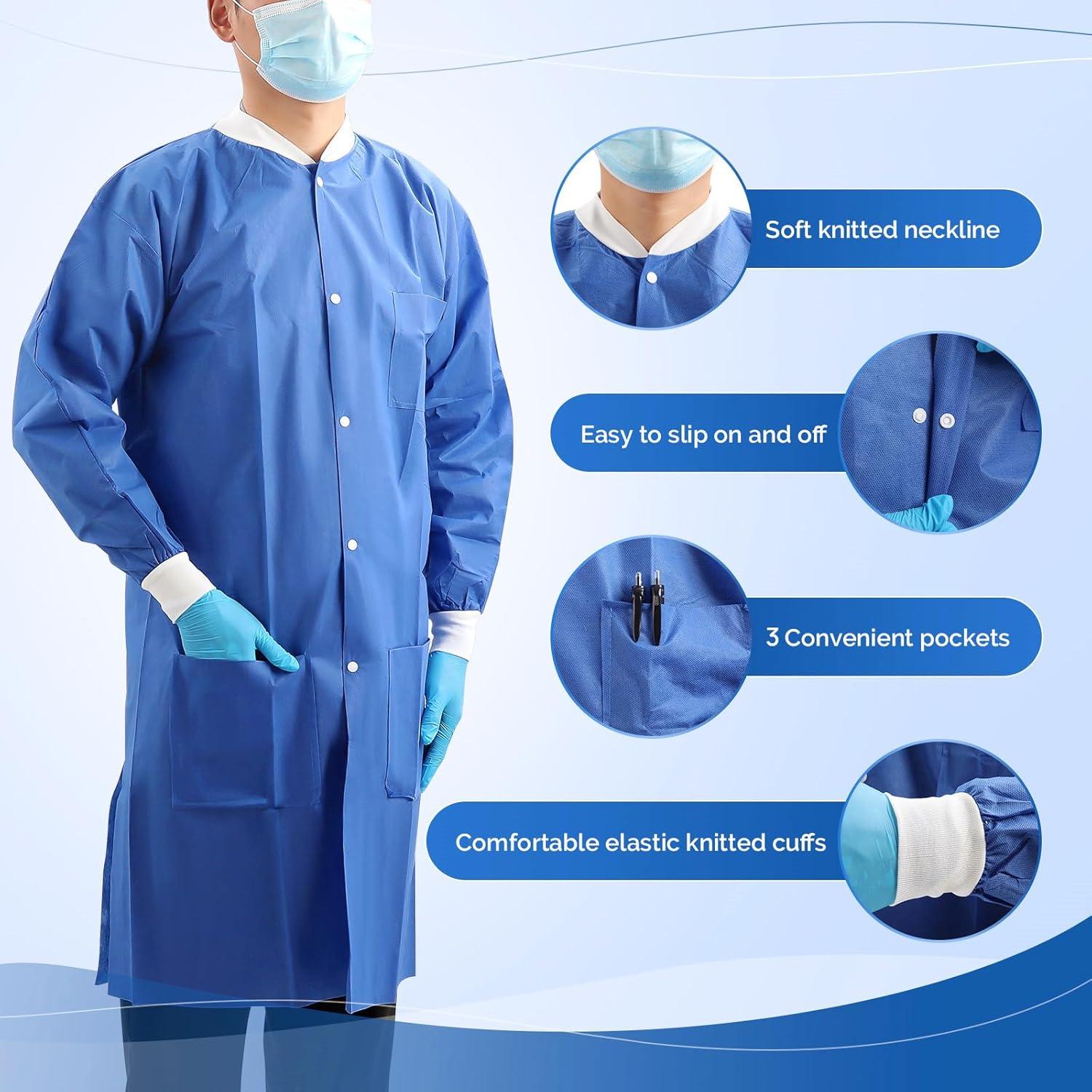 Batas de Laboratorio Desechables JMU X-Large Azul 10 Pzas