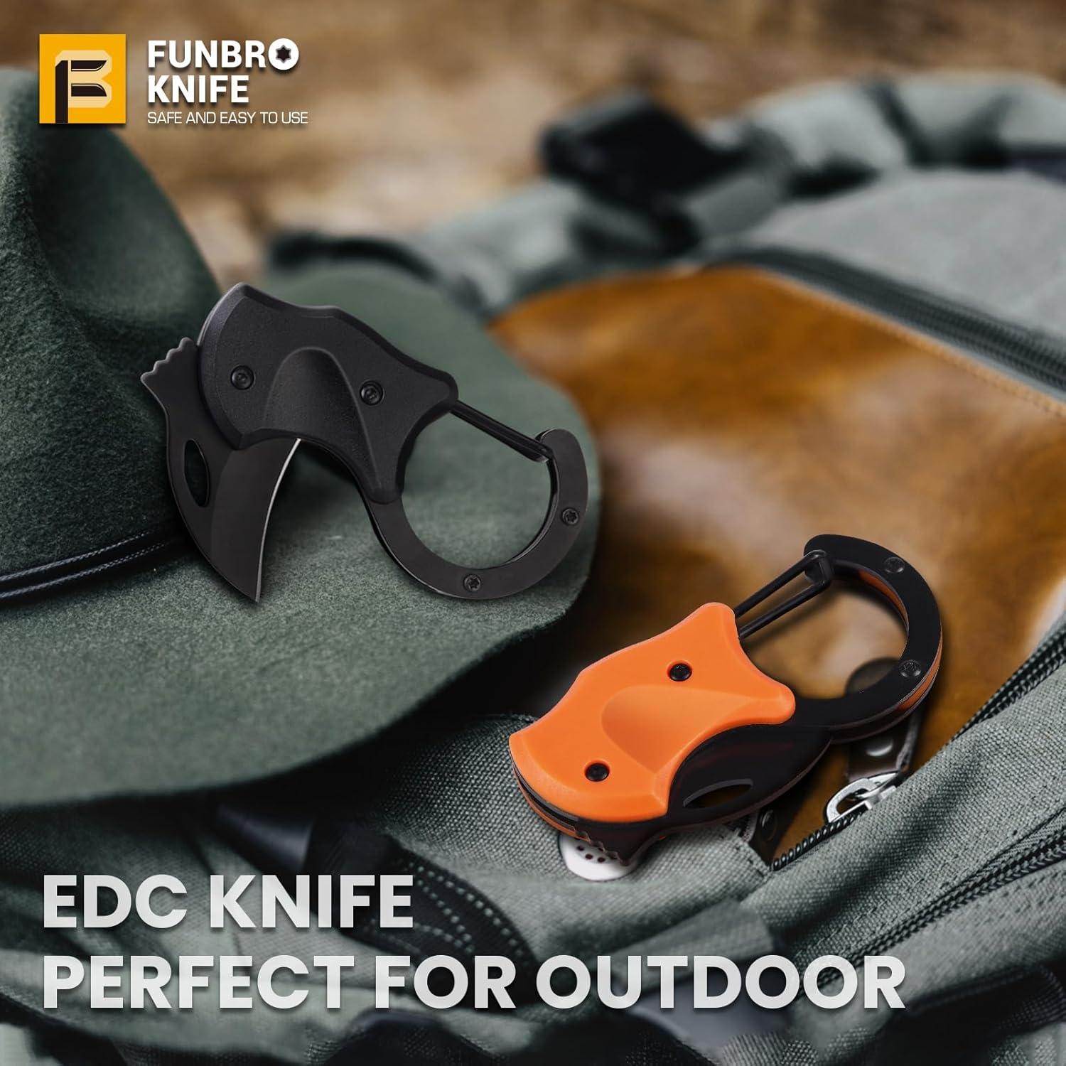 Cuchillo de Bolsillo FUNBRO Plegable 3.40 cm Negro EDC