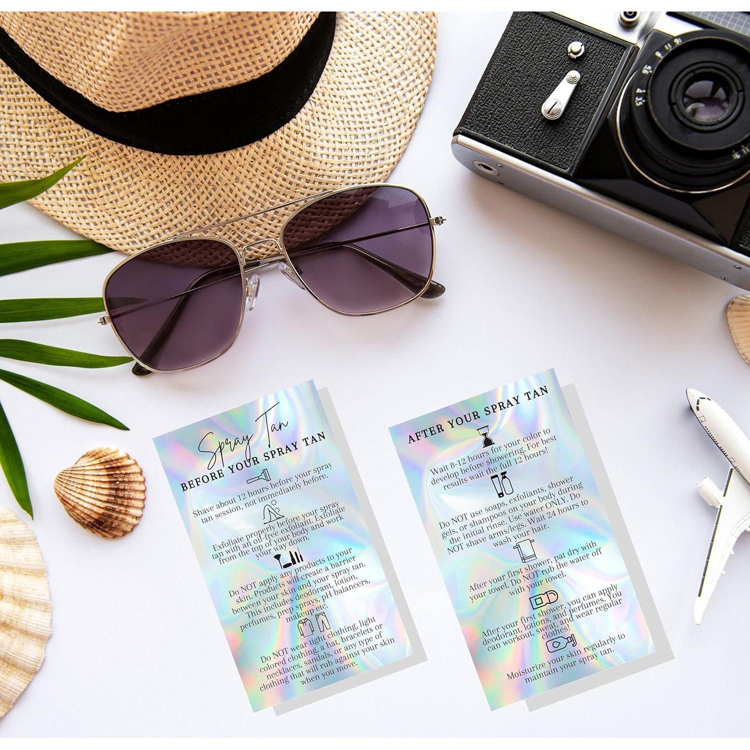 Tarjetas Instrucciones Bronceado Spray Lashicorn 50 Unidades