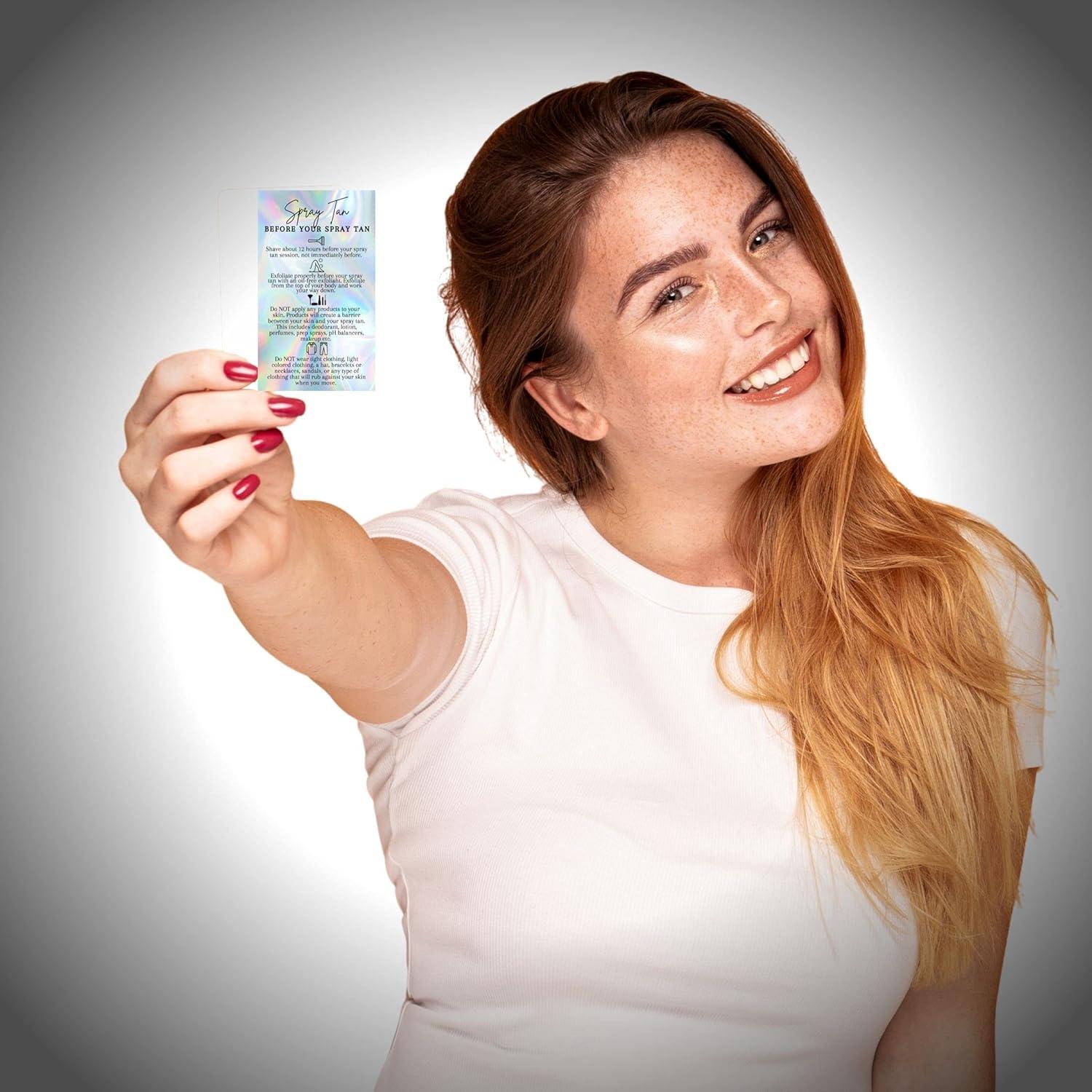 Tarjetas Instrucciones Bronceado Spray Lashicorn 50 Unidades