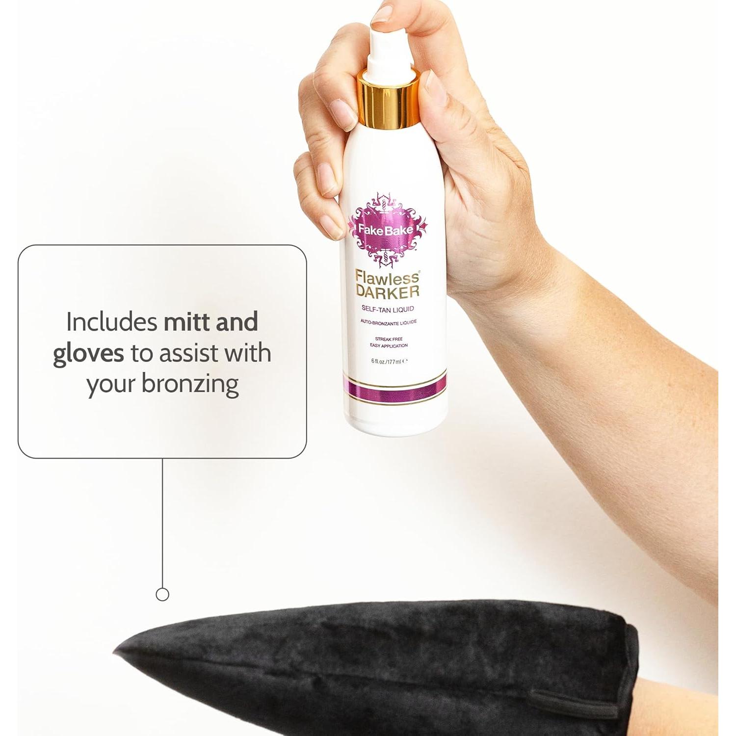 Fake Bake Autobronceador Líquido Más Oscuro 180 ml con Mitón