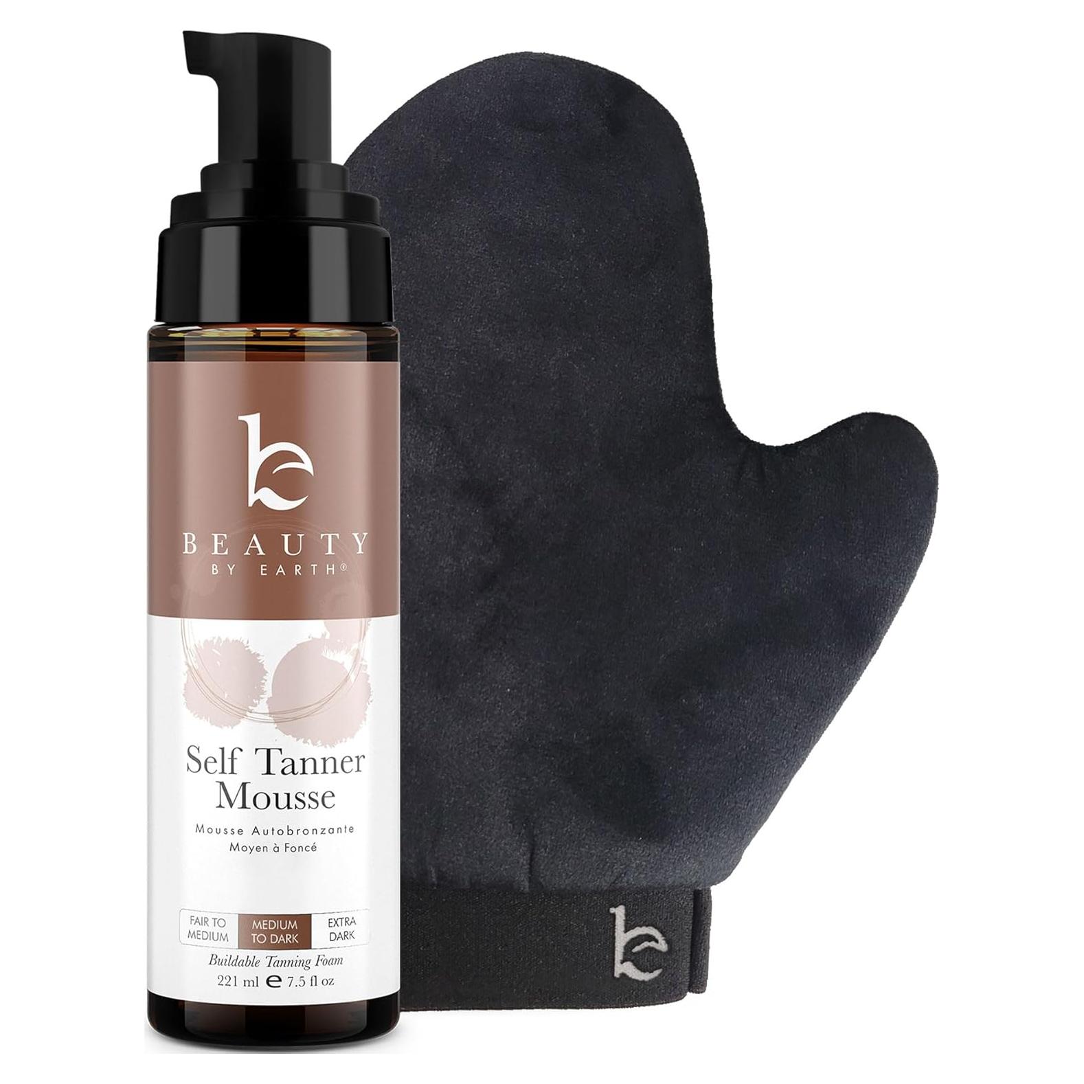 Kit Mousse Autobronceador Beauty by Earth 221.8 ml Medio a Oscuro