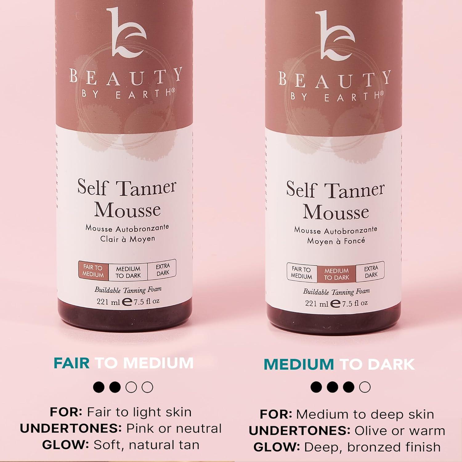 Kit Mousse Autobronceador Beauty by Earth 221.8 ml Medio a Oscuro