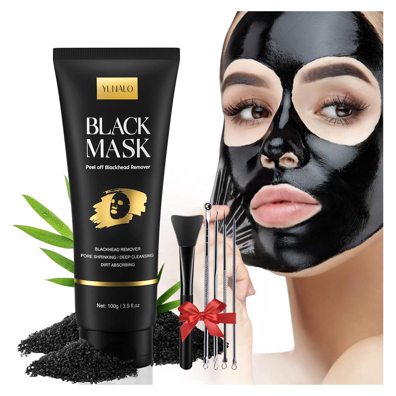 Kit de Máscara Facial Peel Off YLNALO Carbón Activado 103.5 ml