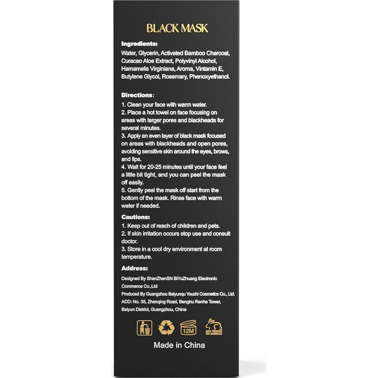 Kit de Máscara Facial Peel Off YLNALO Carbón Activado 103.5 ml