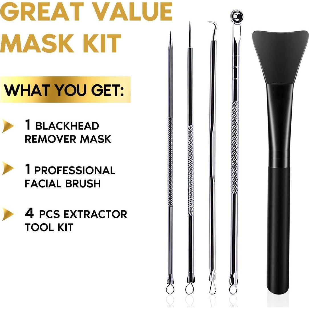 Kit de Máscara Facial Peel Off YLNALO Carbón Activado 103.5 ml