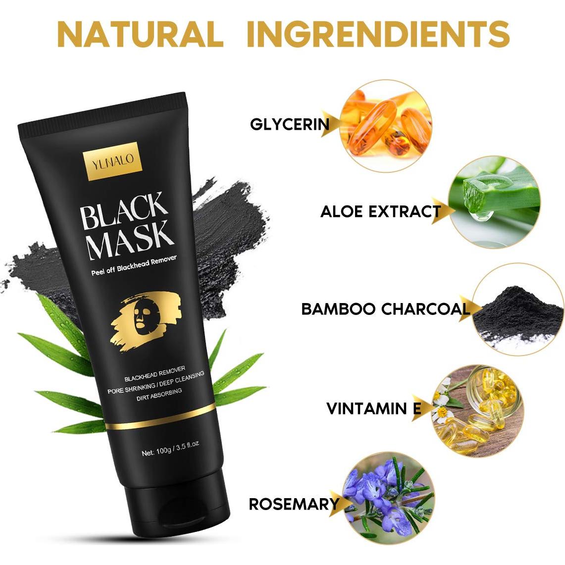 Kit de Máscara Facial Peel Off YLNALO Carbón Activado 103.5 ml