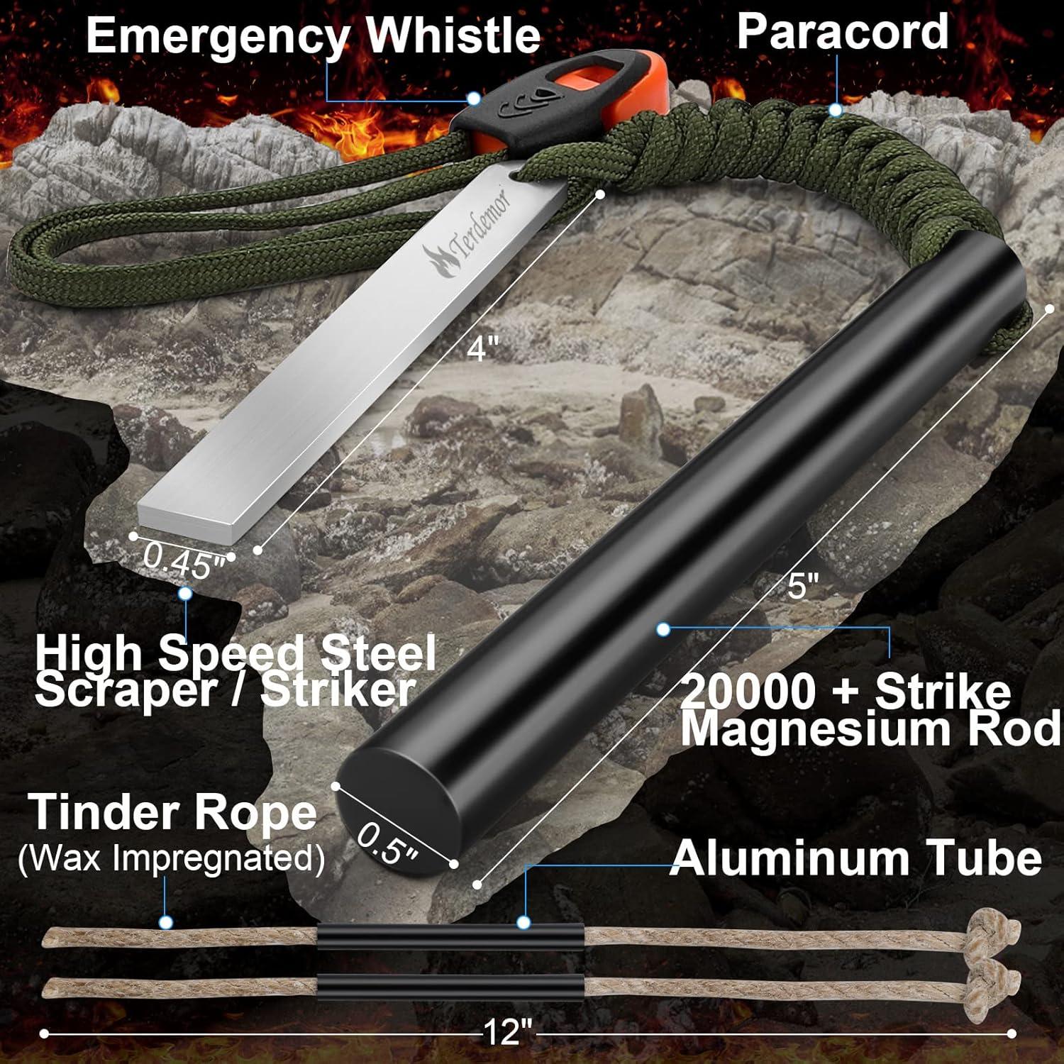 Kit Encendedor de Fuego Terdemor con 1 Barra y 2 Yescas