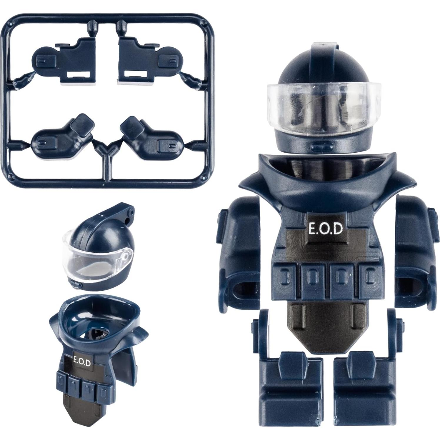 Figuras de Soldados MaozyHomie Traje Desactivación Bombas Azul