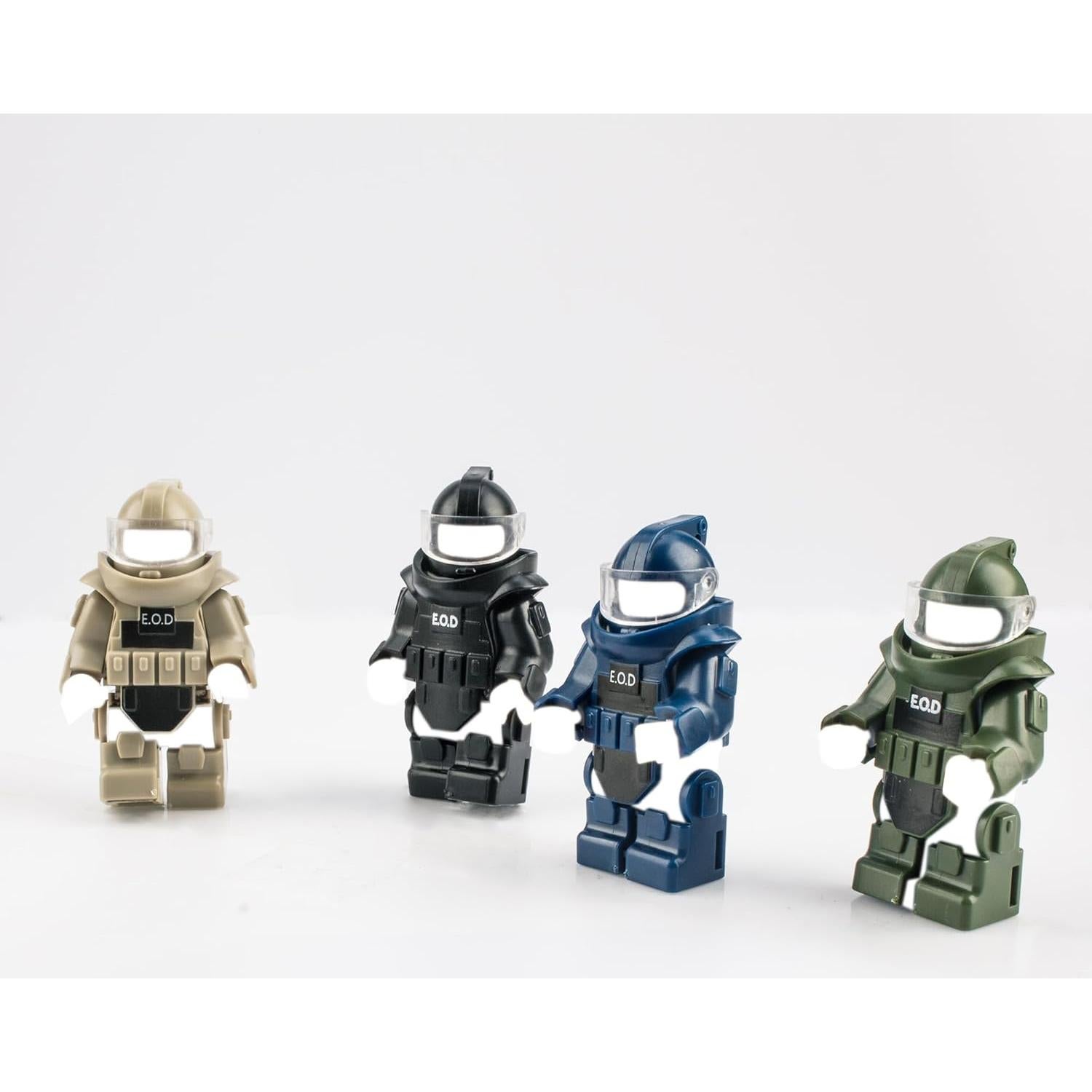 Figuras de Soldados MaozyHomie Traje Desactivación Bombas Azul