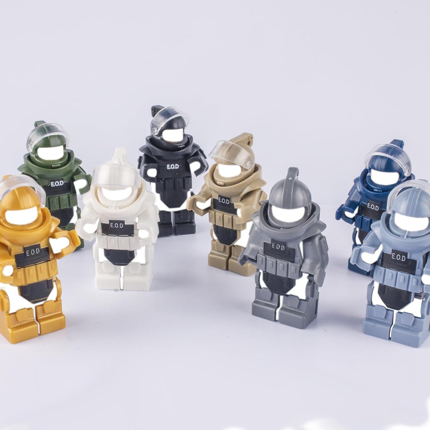 Figuras de Soldados MaozyHomie Traje Desactivación Bombas Azul