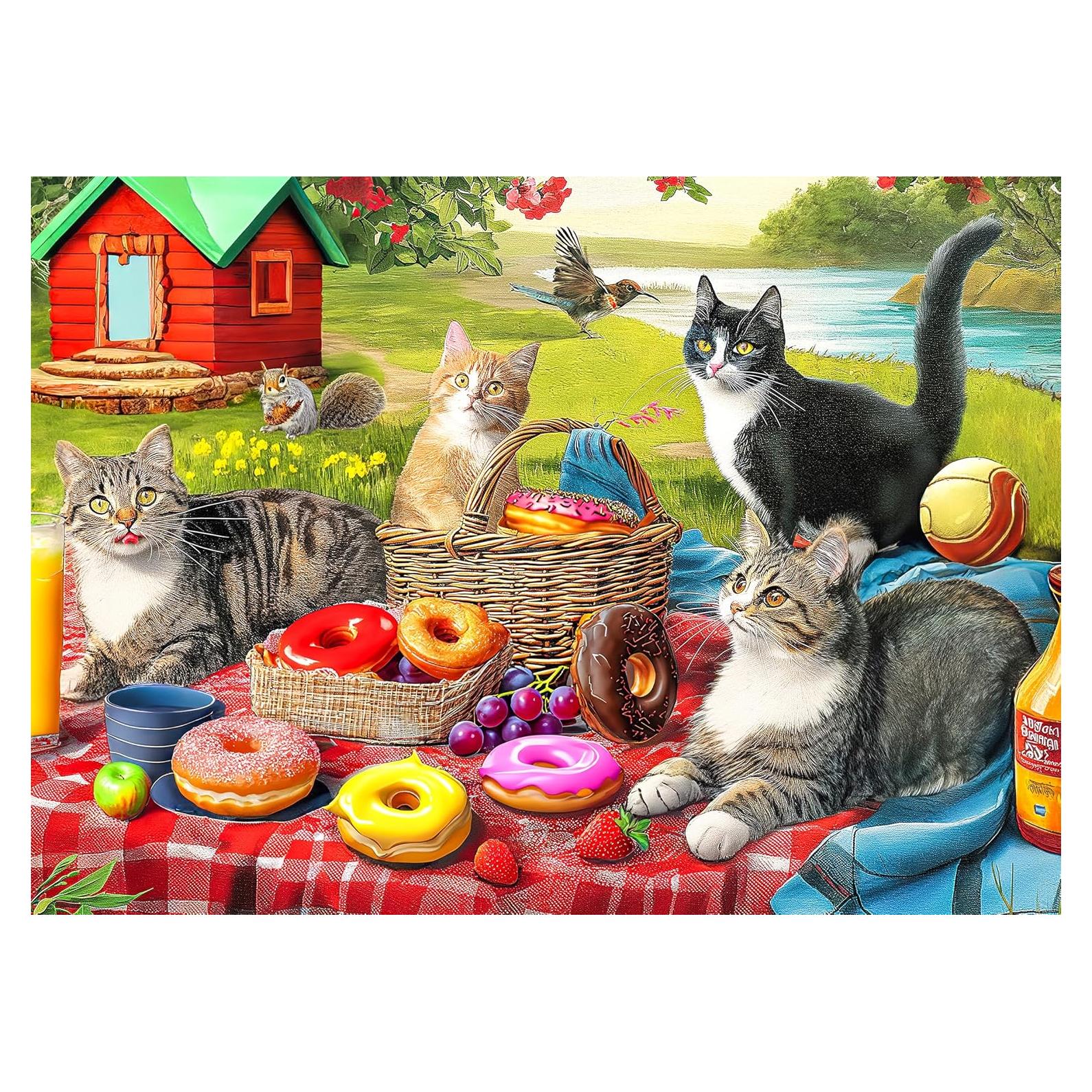 Rompecabezas de 300 Piezas Mulic Gatitos y Donas Grande