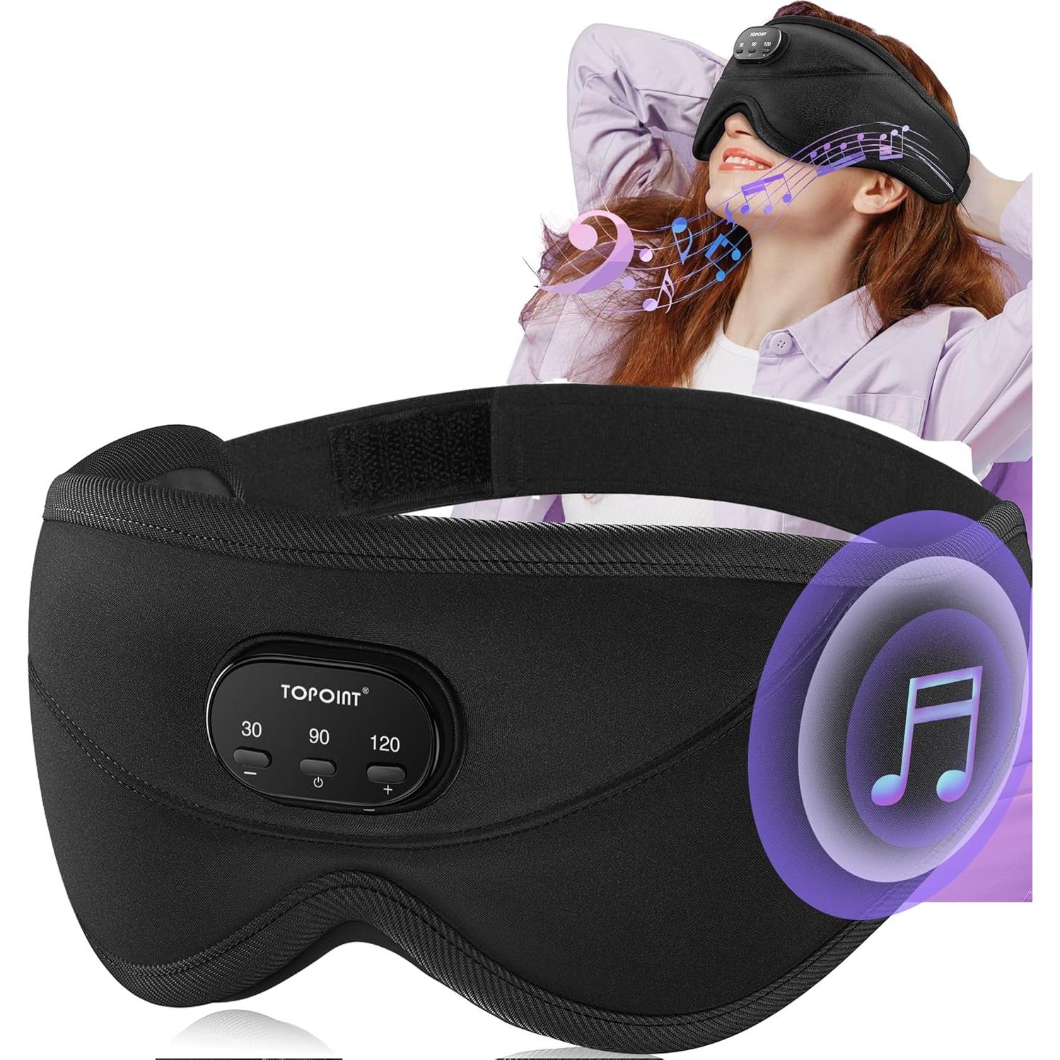 Máscara de Sueño TOPOINT 3D con Auriculares Bluetooth 5.4