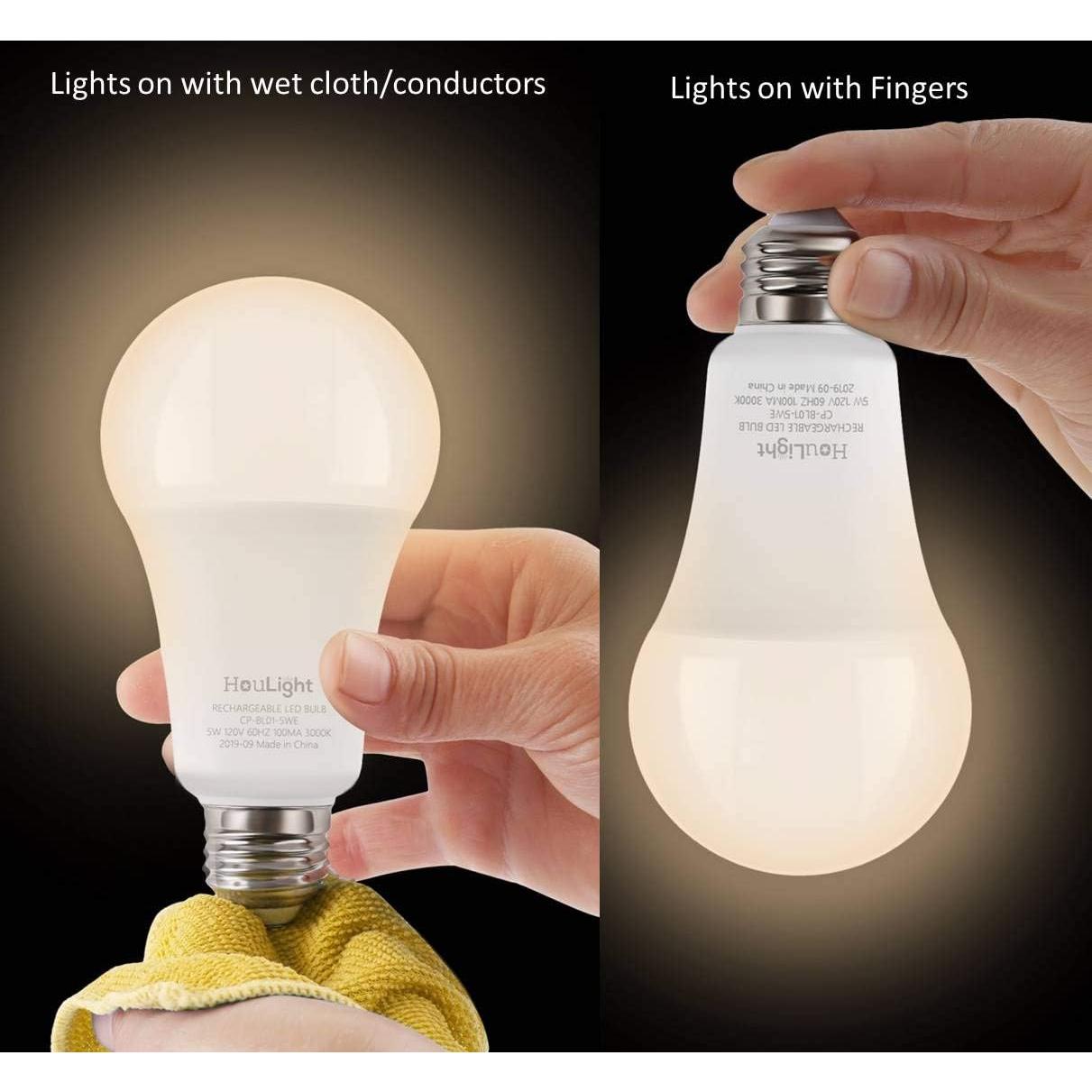 Bombillas LED de Emergencia Recargables HouLight 5W 3000K 2-Pack