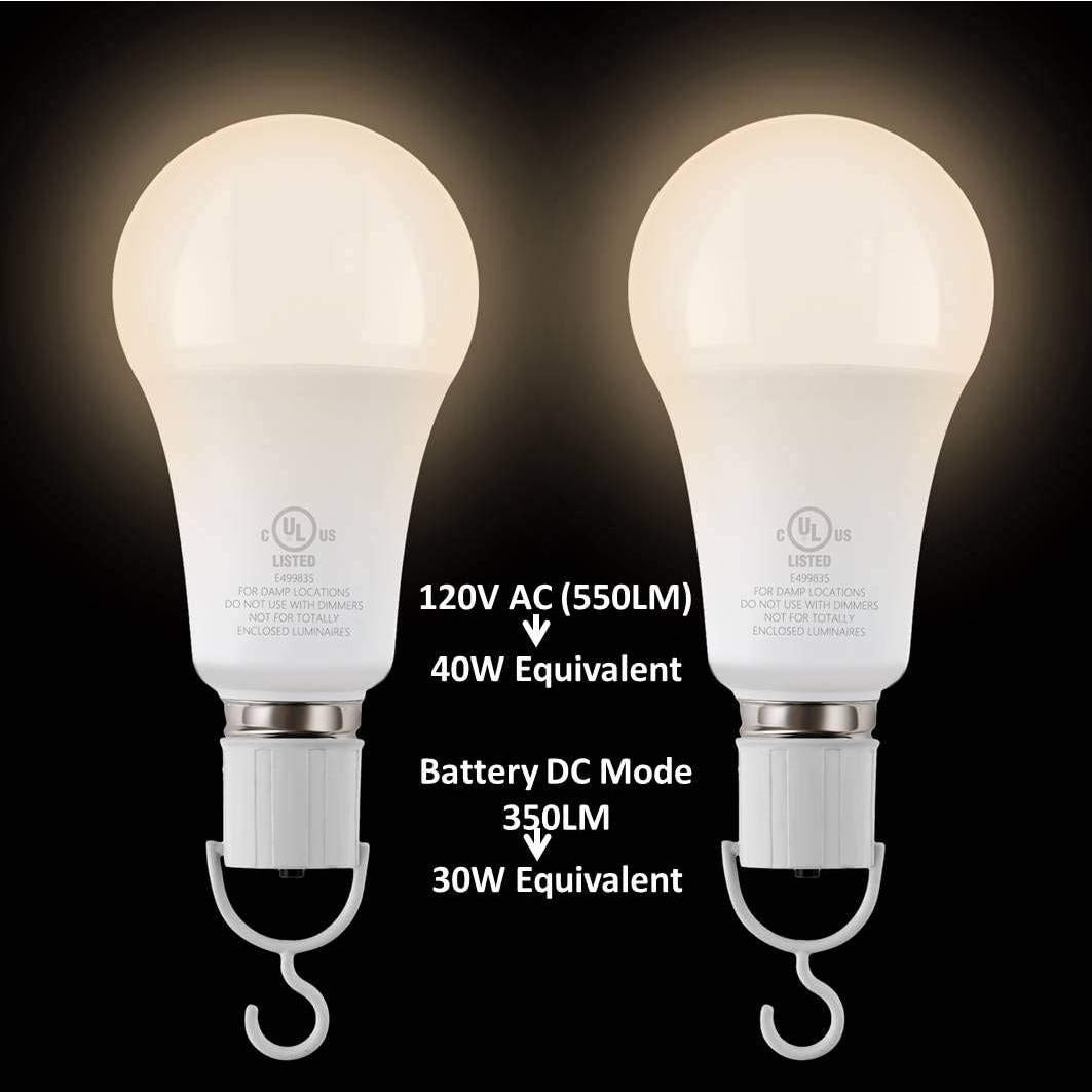 Bombillas LED de Emergencia Recargables HouLight 5W 3000K 2-Pack