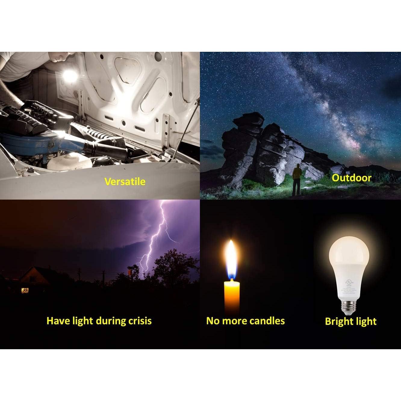 Bombillas LED de Emergencia Recargables HouLight 5W 3000K 2-Pack