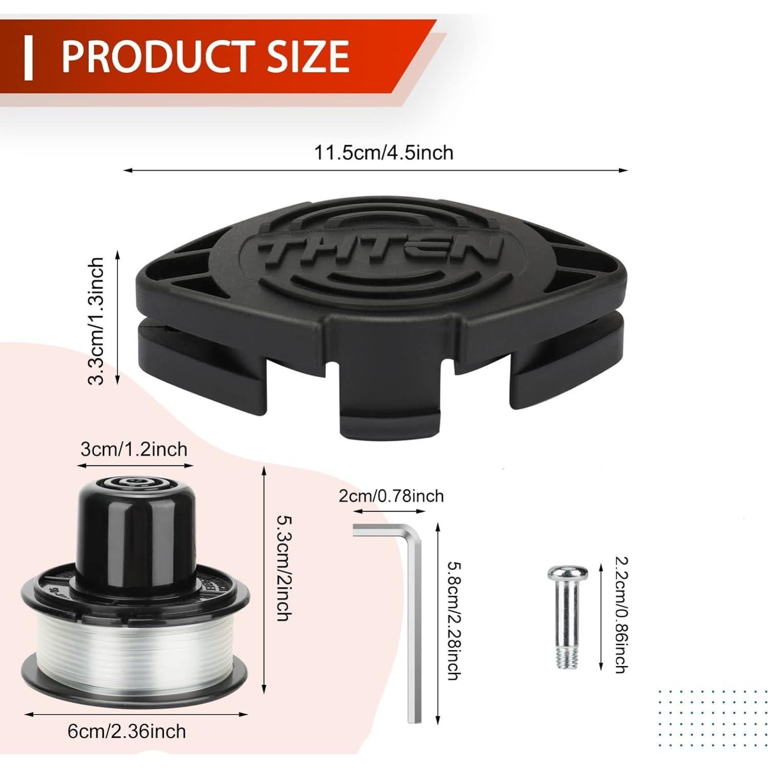 THTEN RS-136 Trimmer Blades Head Replacement Spool 20ft 0.065" RS-136-BKP Compatible with Black Decker CST800 GE600 ST1000 ST200 ST300 ST3000 ST400 ST4000 ST4400 ST4500 ST5000 ST6800 String Trimmer
