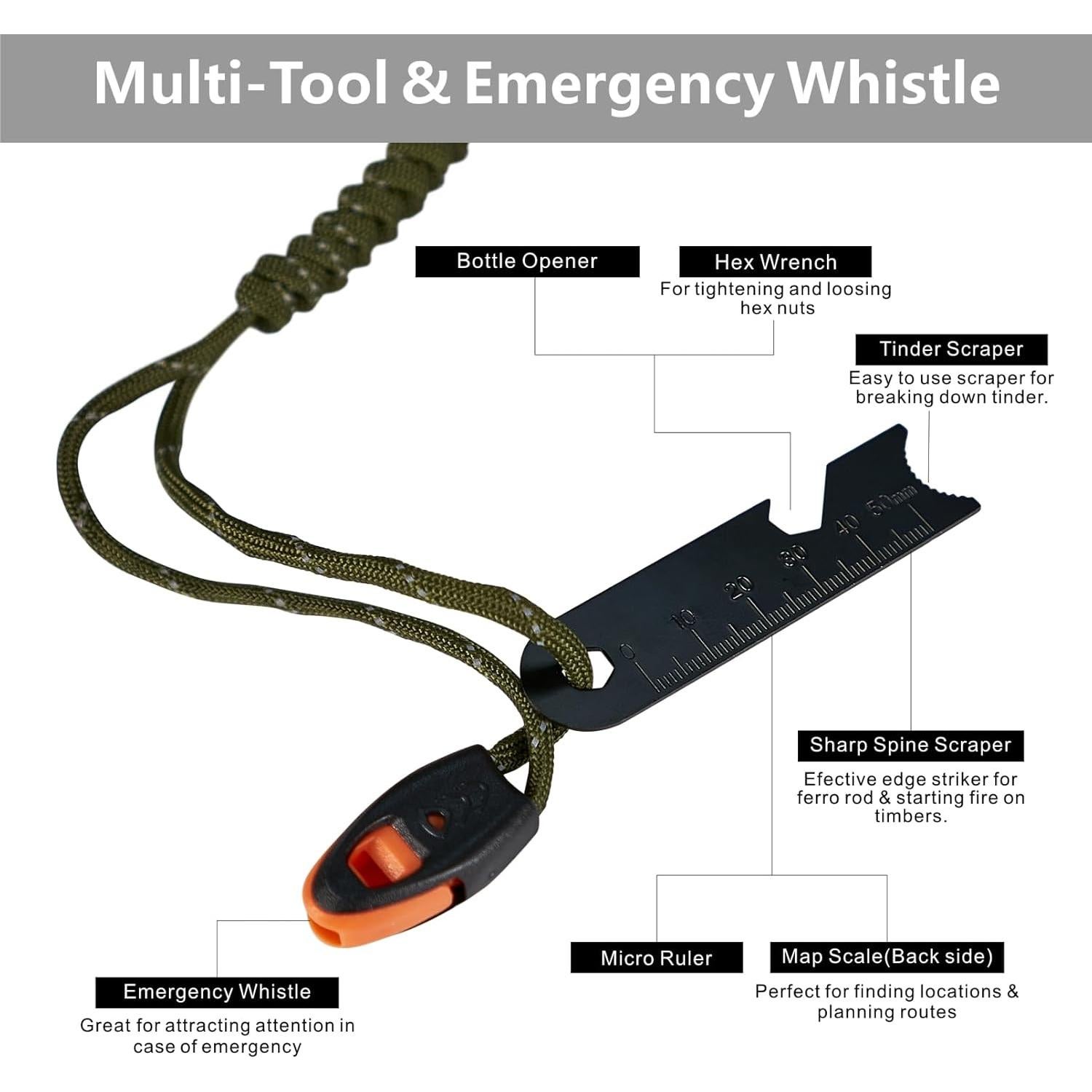 Iniciador de Fuego NOOPEL con Multi-Herramienta y Paracord