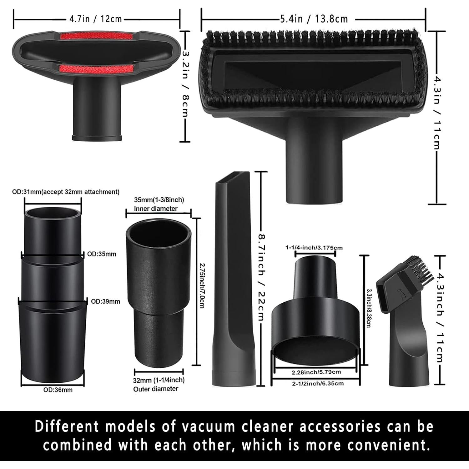 Kit de Accesorios de Aspiradora Universal 11 Piezas Seovmri