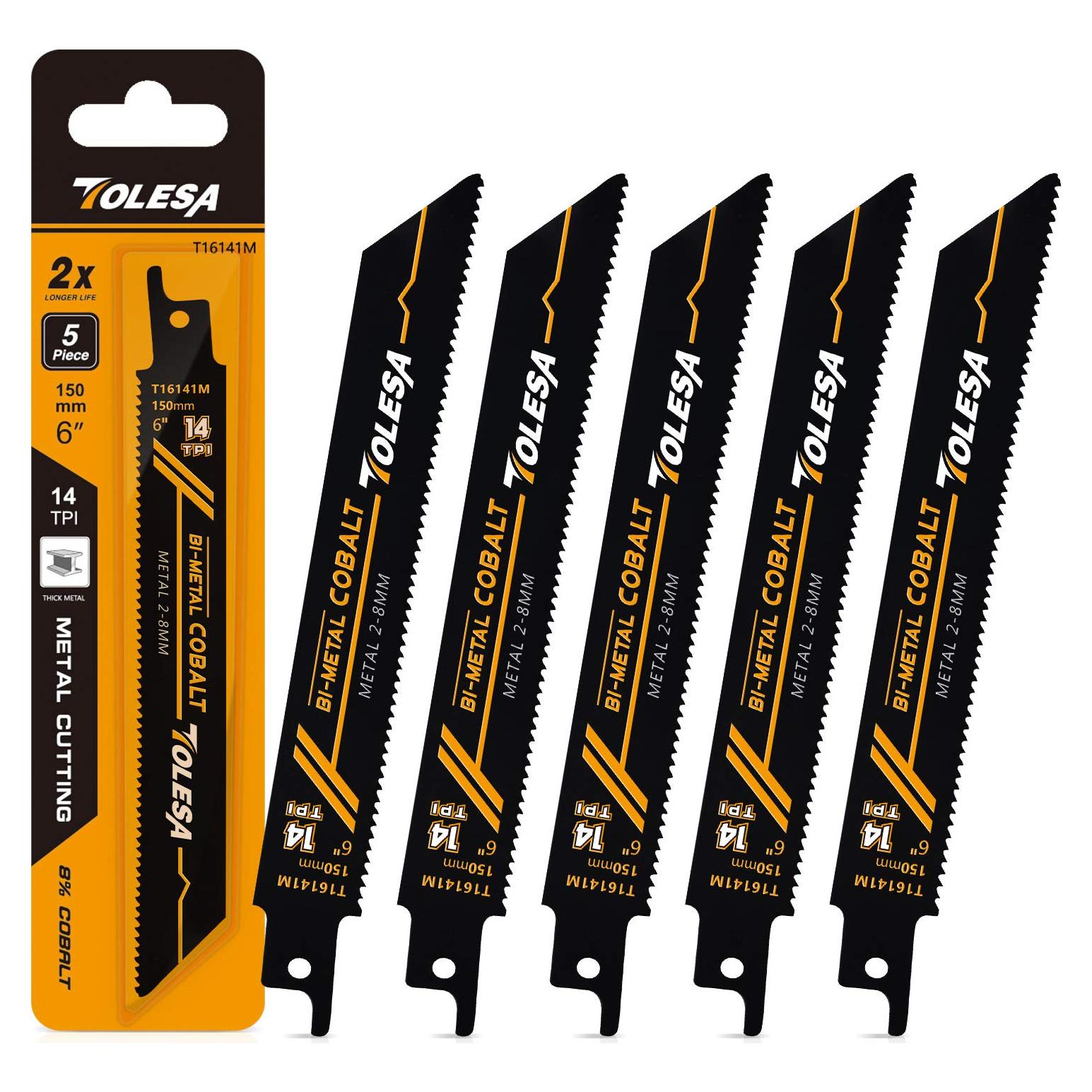 Hoja de sierra recíproca TOLESA 15.24 cm 14TPI bi-metal