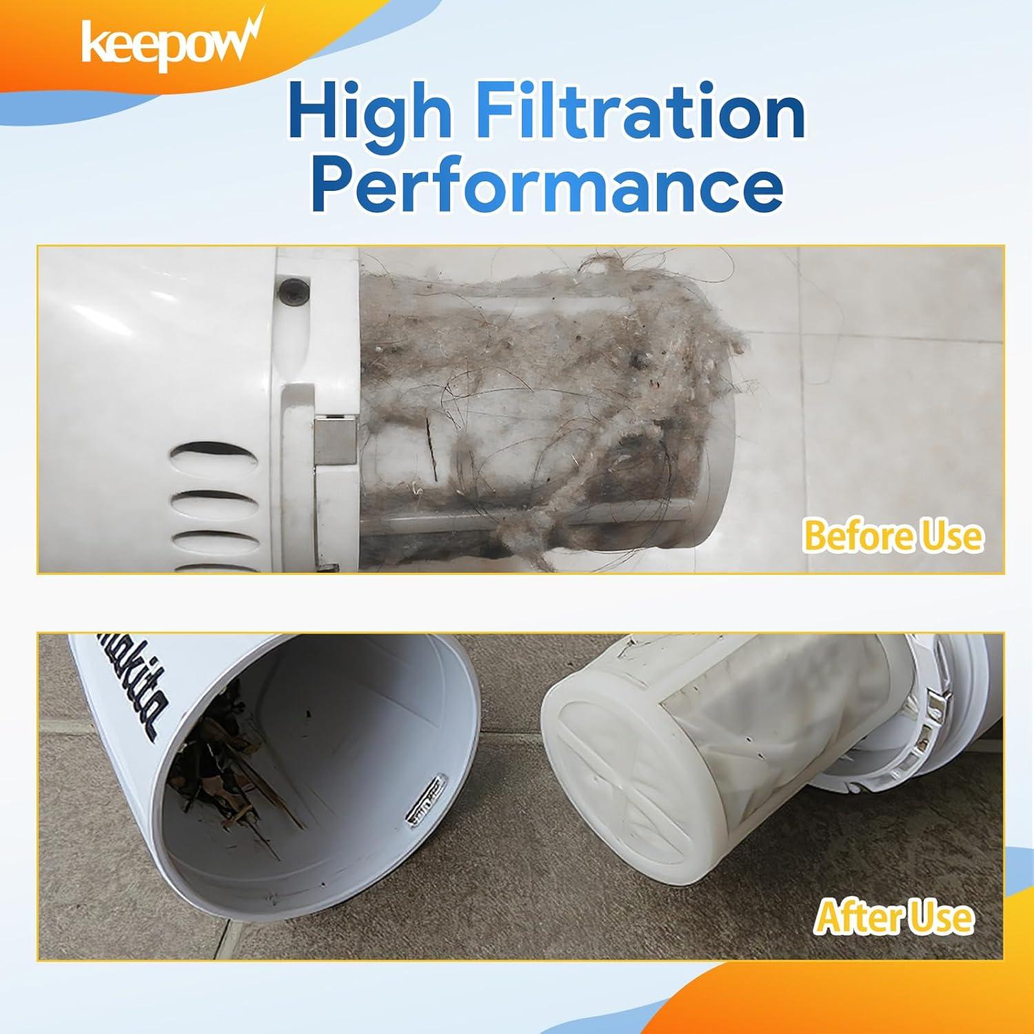 Filtros de Vacío KEEPOW para Aspiradoras Makita 10+2 Piezas