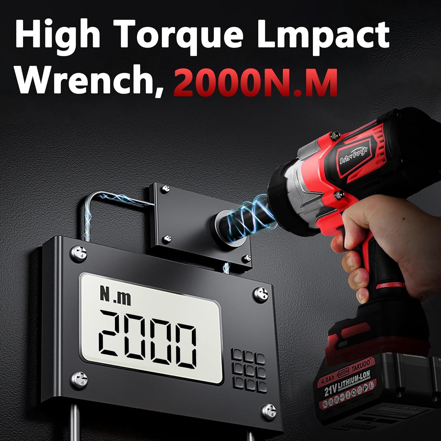 Llave de impacto inalámbrica 3/4" Srhvfuyr 1500FT-LBS 18V