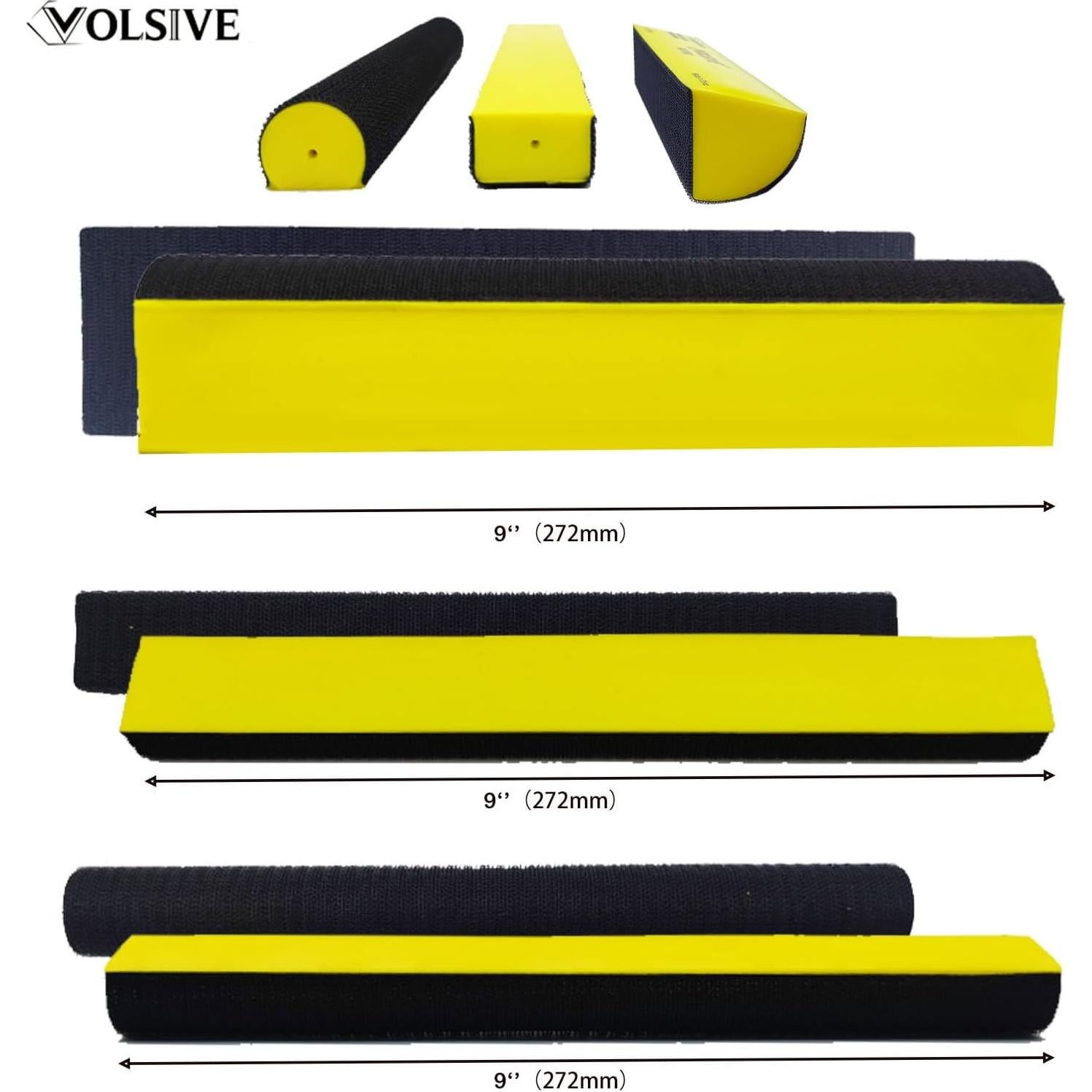 Juego de 7 bloques de lijado manual VOLSIVE - Amarillo 133mm a 272mm