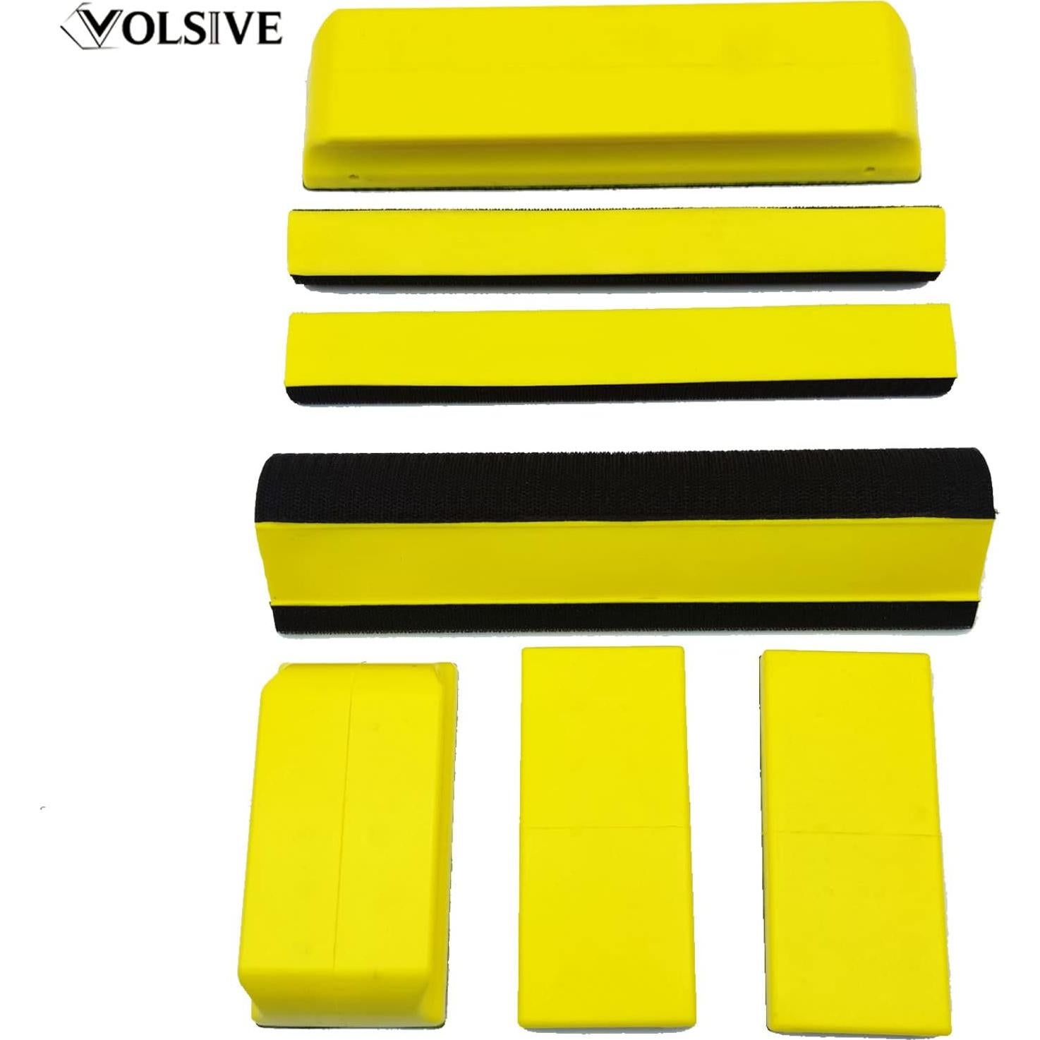 Juego de 7 bloques de lijado manual VOLSIVE - Amarillo 133mm a 272mm