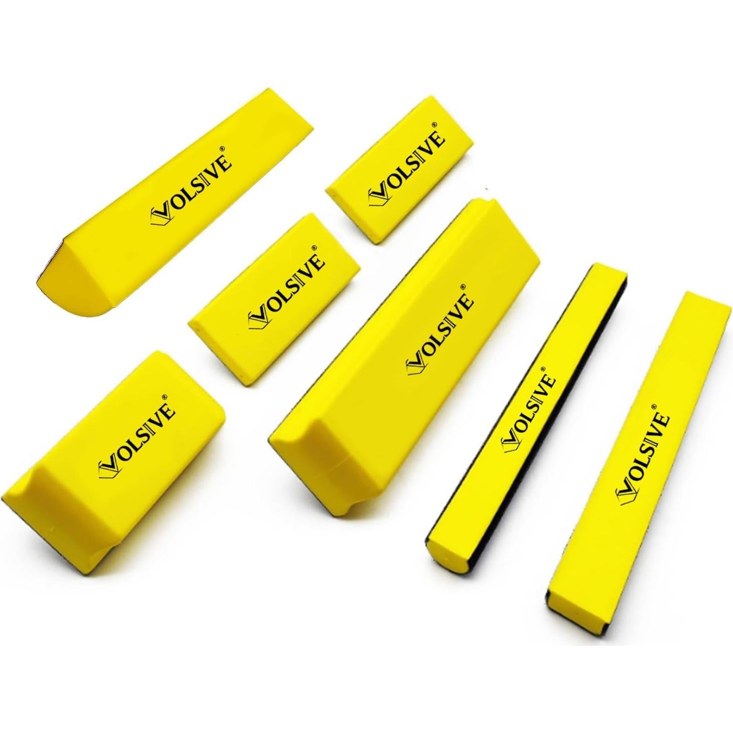Juego de 7 bloques de lijado manual VOLSIVE - Amarillo 133mm a 272mm