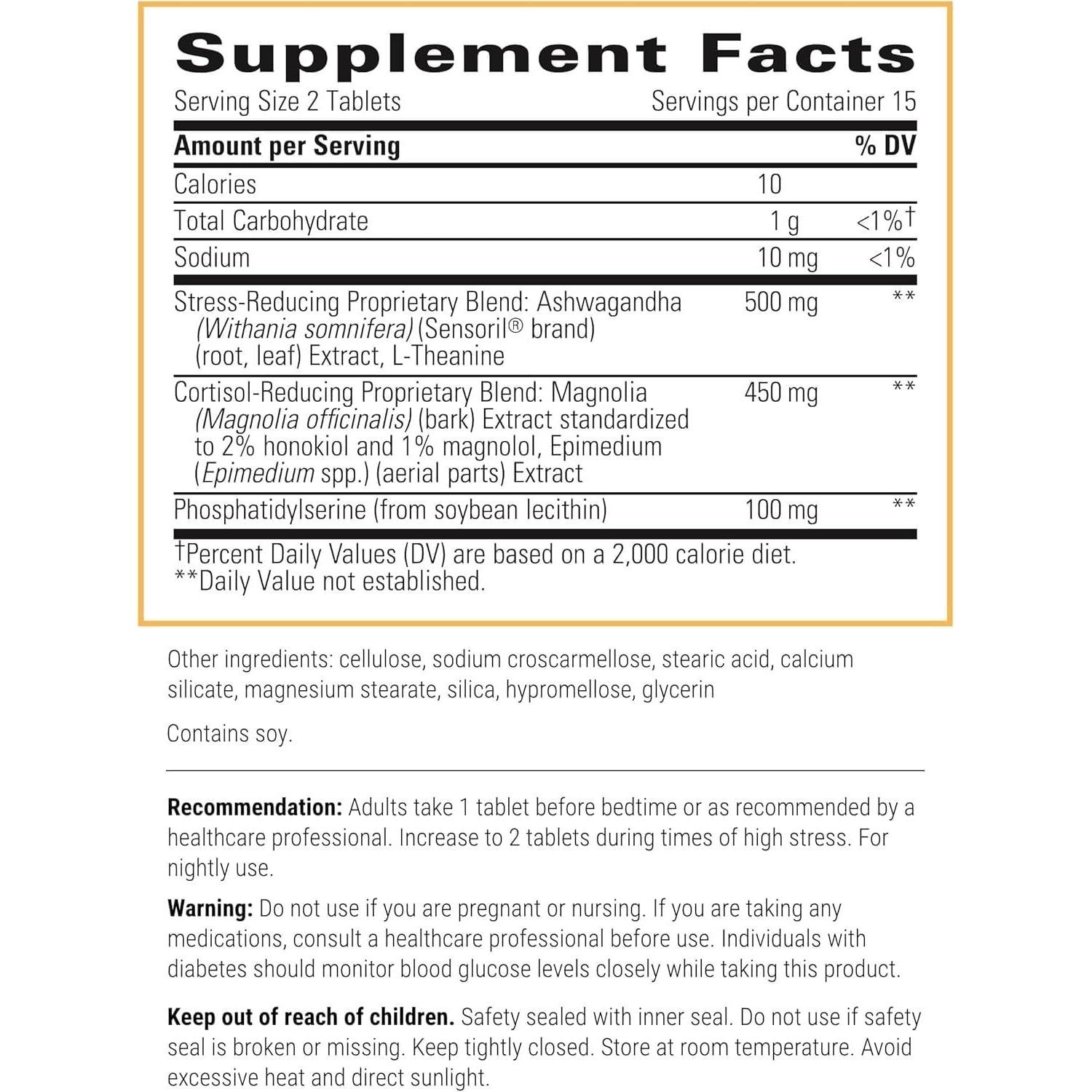 Suplemento Gestor de Cortisol Integrative Therapeutics 30 Tabletas