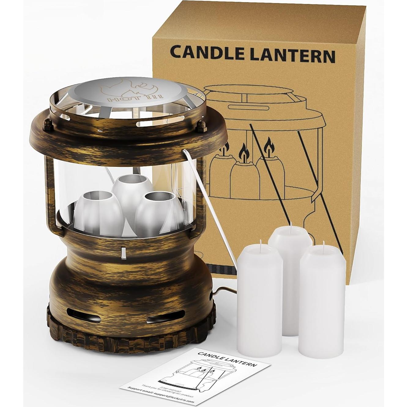 Linterna de Emergencia Vintage NOMFIX con 3 Velas - 18h Quema