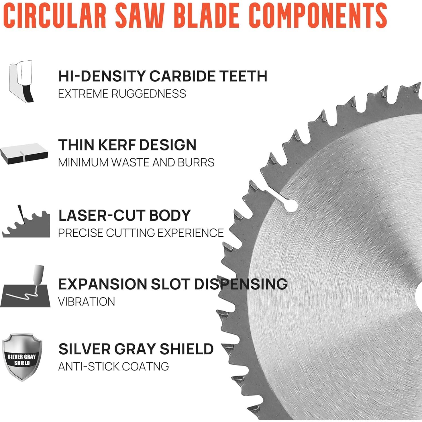 Paquete de 4 Hojas de Sierra Circular NUTTUTO 115mm 24T y 40T