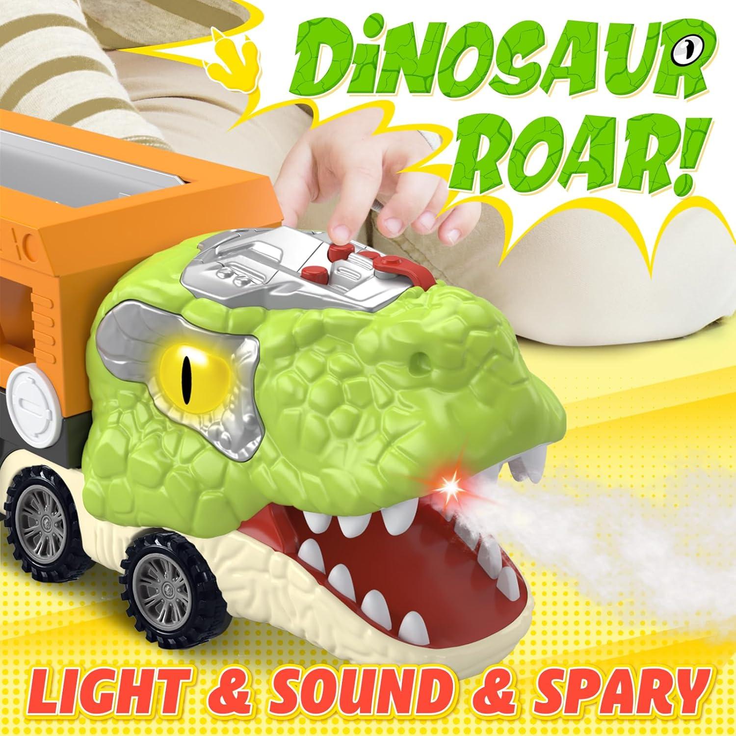 Juguete de Dinosaurio SpringFlower 11 en 1 con Camión y Coches