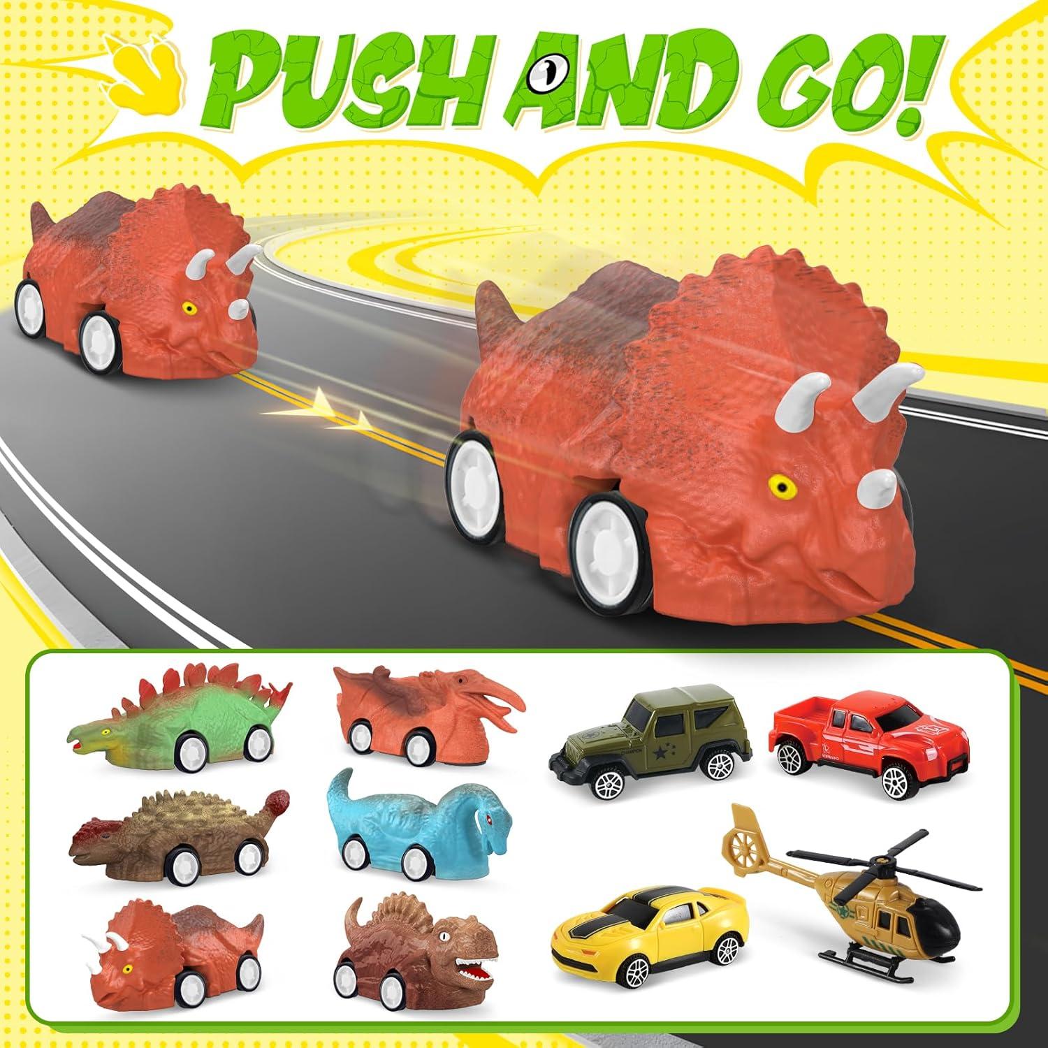 Juguete de Dinosaurio SpringFlower 11 en 1 con Camión y Coches