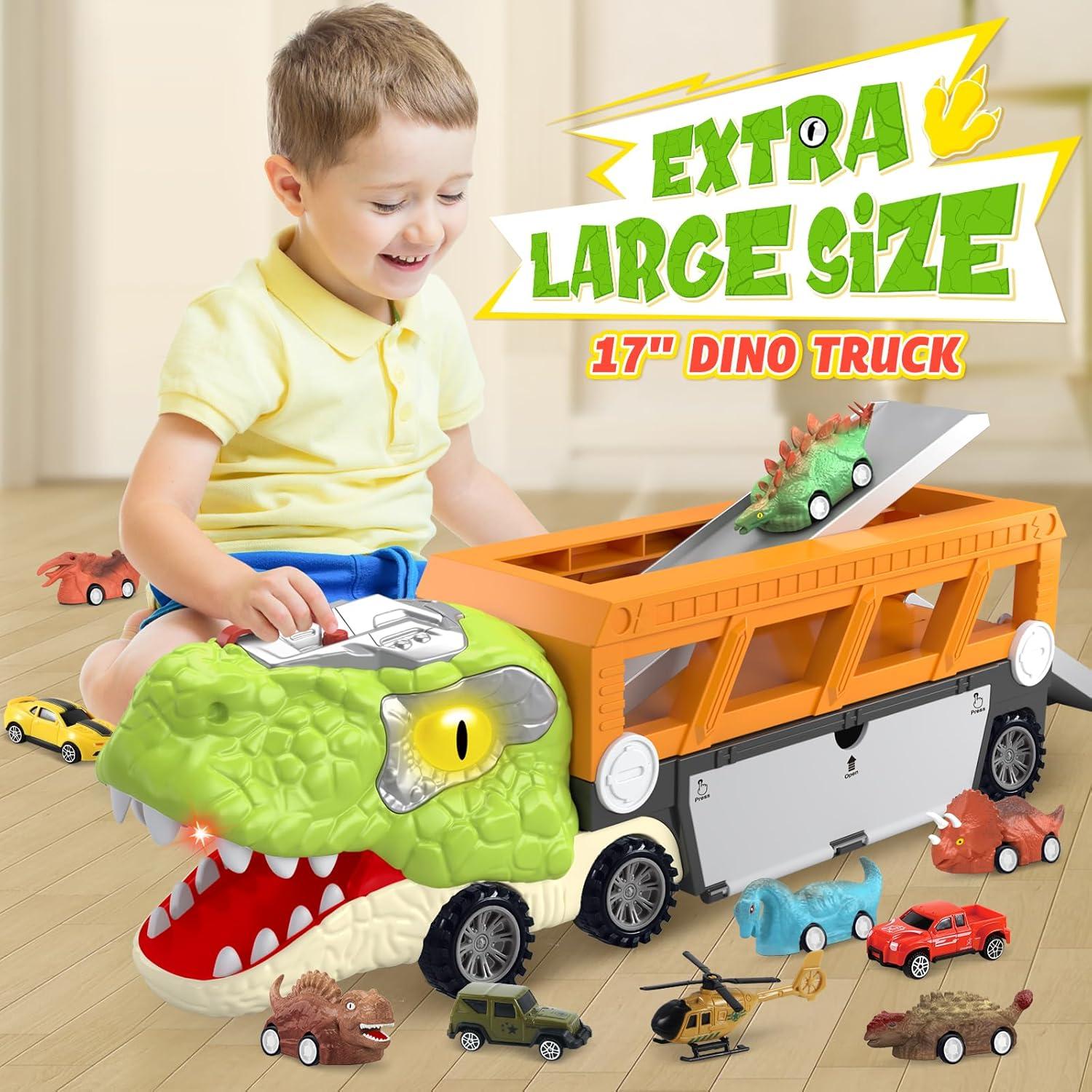 Juguete de Dinosaurio SpringFlower 11 en 1 con Camión y Coches