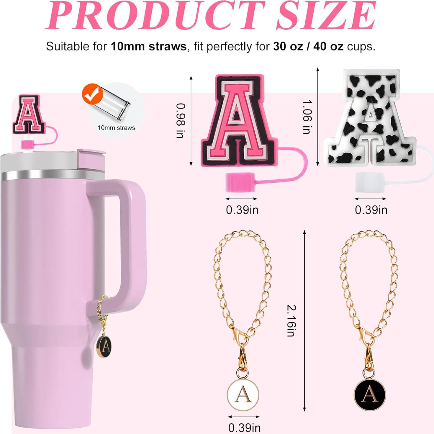 Cubiertas de Paja Fmeida 10mm con Letra Inicial A - 4 Piezas