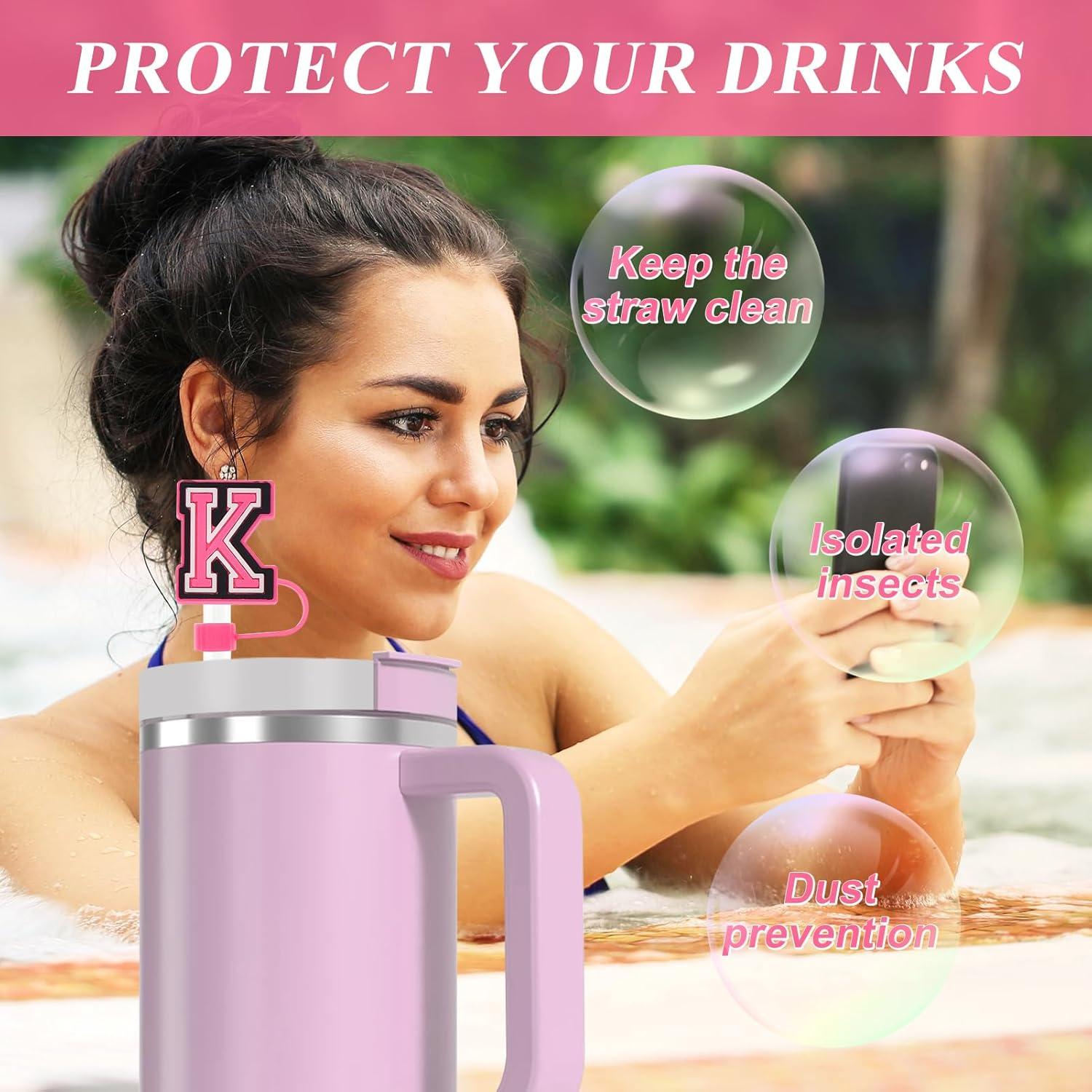 Cubiertas de Paja Fmeida 10mm con Letra Inicial A - 4 Piezas