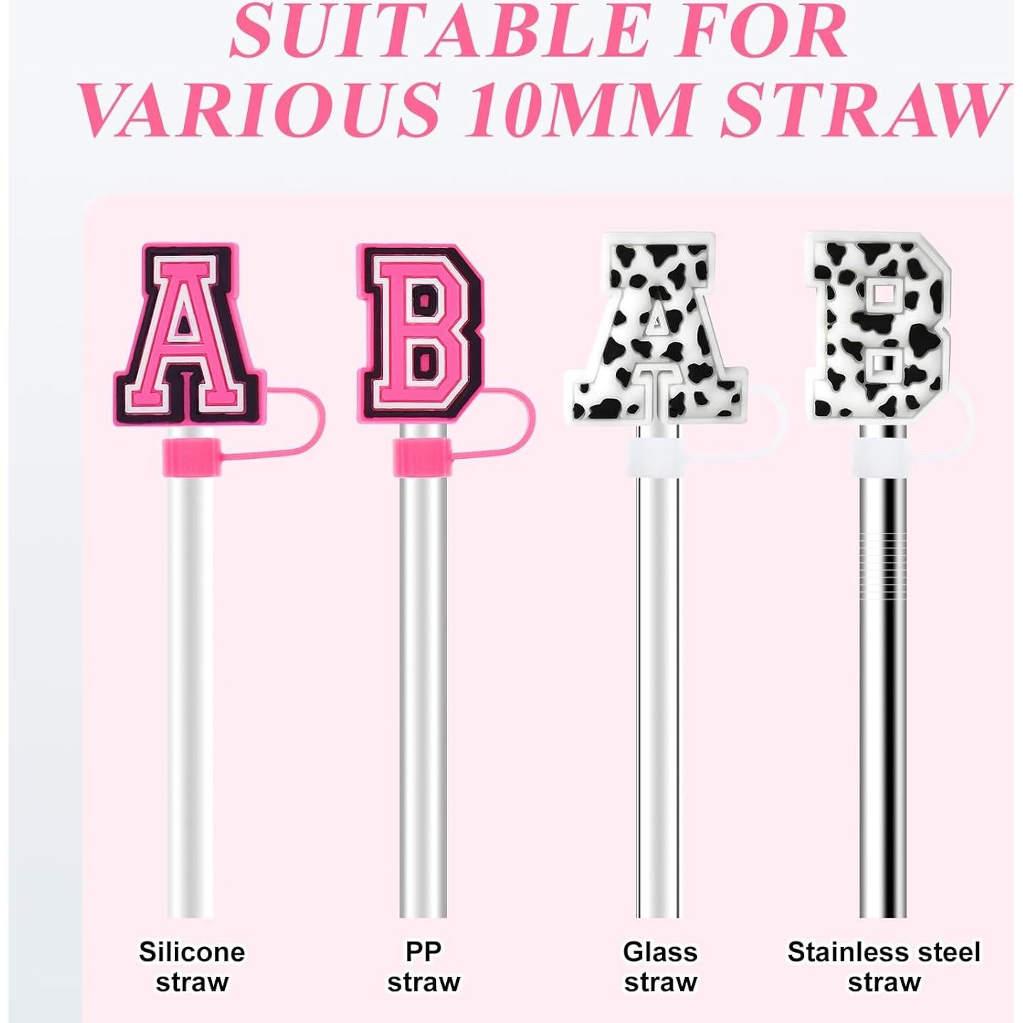 Cubiertas de Paja Fmeida 10mm con Letra Inicial A - 4 Piezas