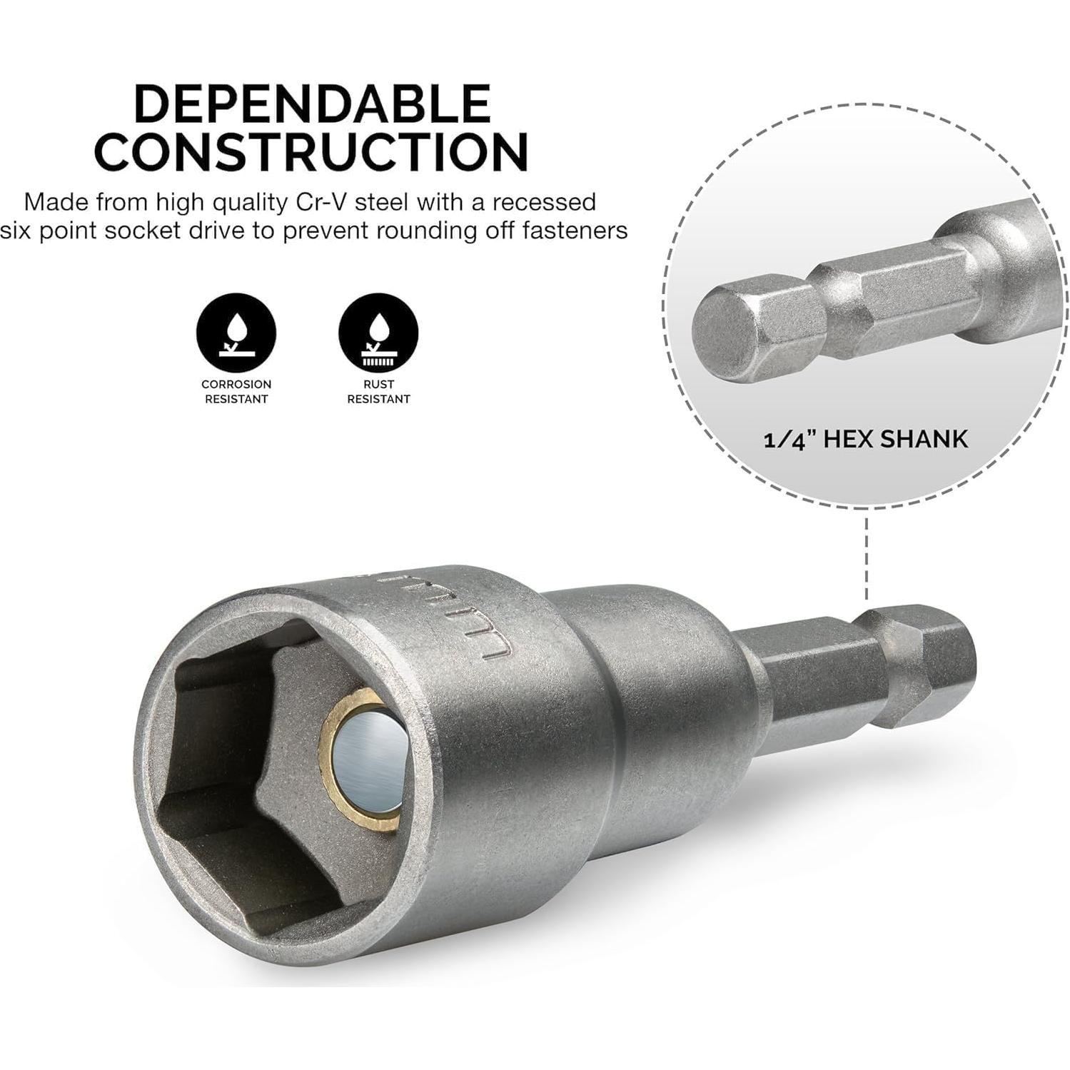 Conjunto de Controladores de Tuerca Magnéticos NEIKO 5 Pzas