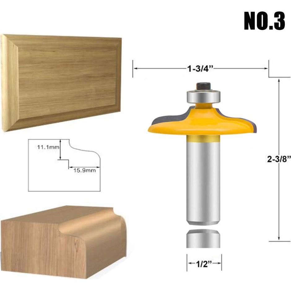 Juego de fresas para bordes LEATBUY 12.7 mm 4 PCS herramientas de corte