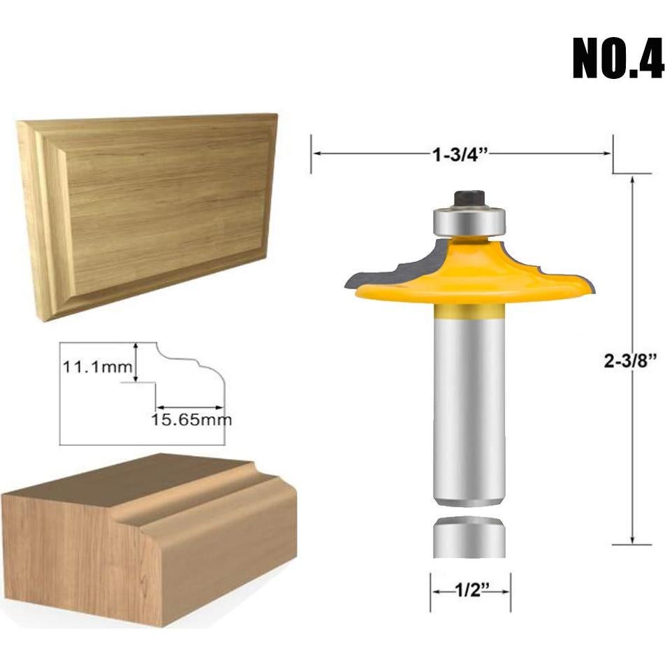 Juego de fresas para bordes LEATBUY 12.7 mm 4 PCS herramientas de corte