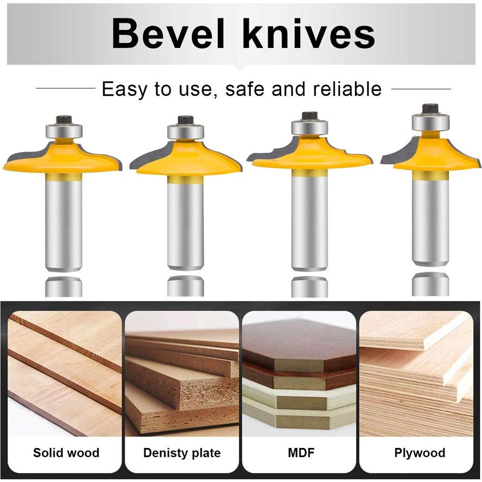 Juego de fresas para bordes LEATBUY 12.7 mm 4 PCS herramientas de corte