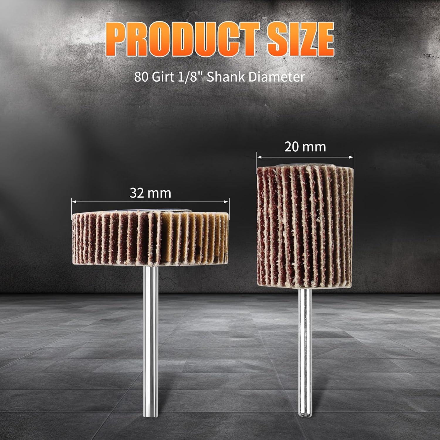 Juego de Lijadoras de Rueda de Aleta 20 Pcs Mixiflor 80 Granos