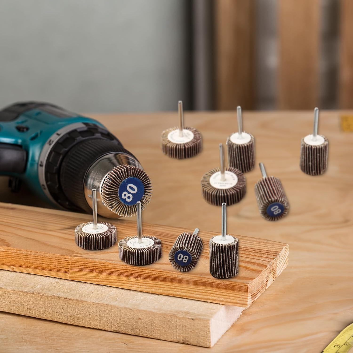 Juego de Lijadoras de Rueda de Aleta 20 Pcs Mixiflor 80 Granos