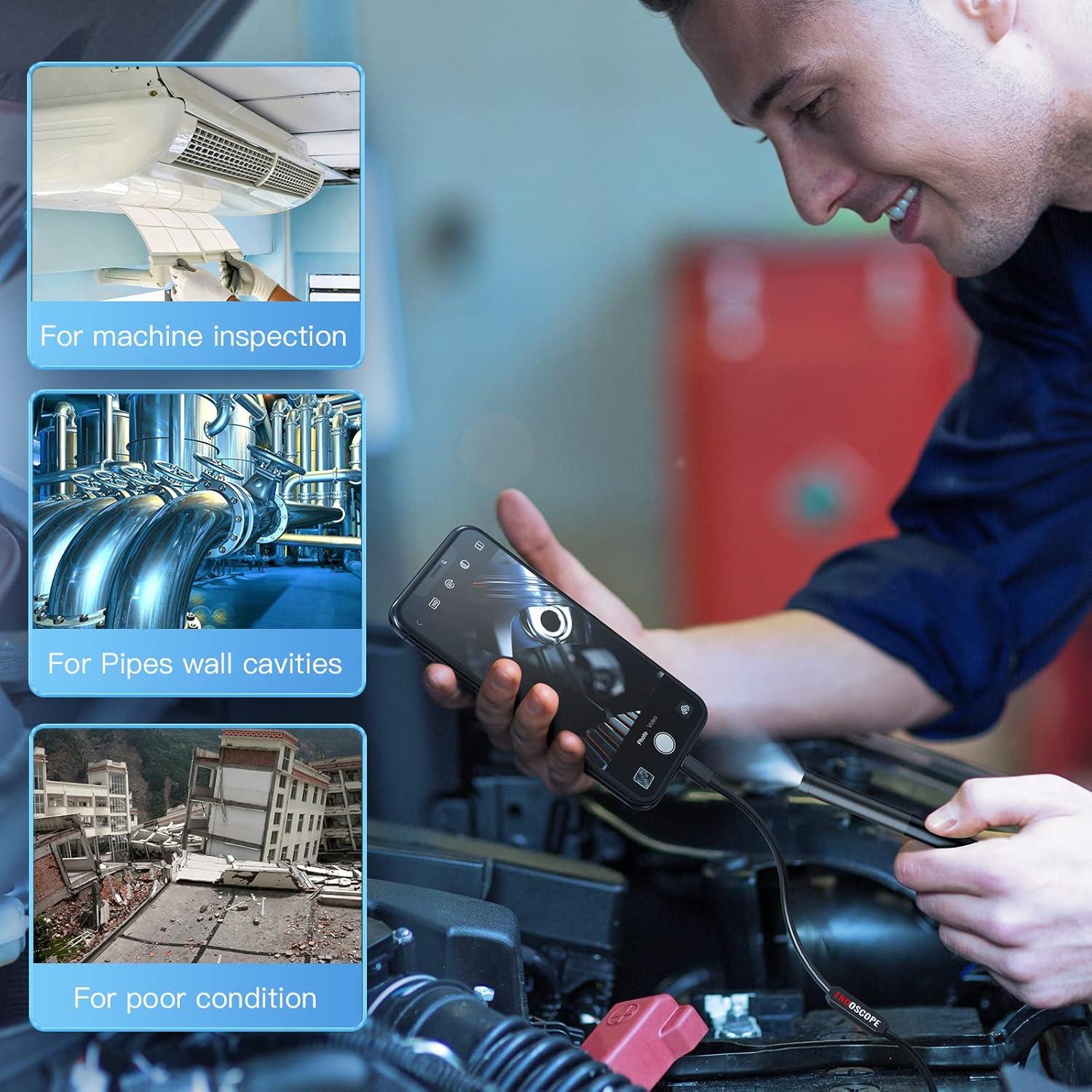 Cámara Endoscópica SIBOST 3m IP67 con Luz LED para Inspección