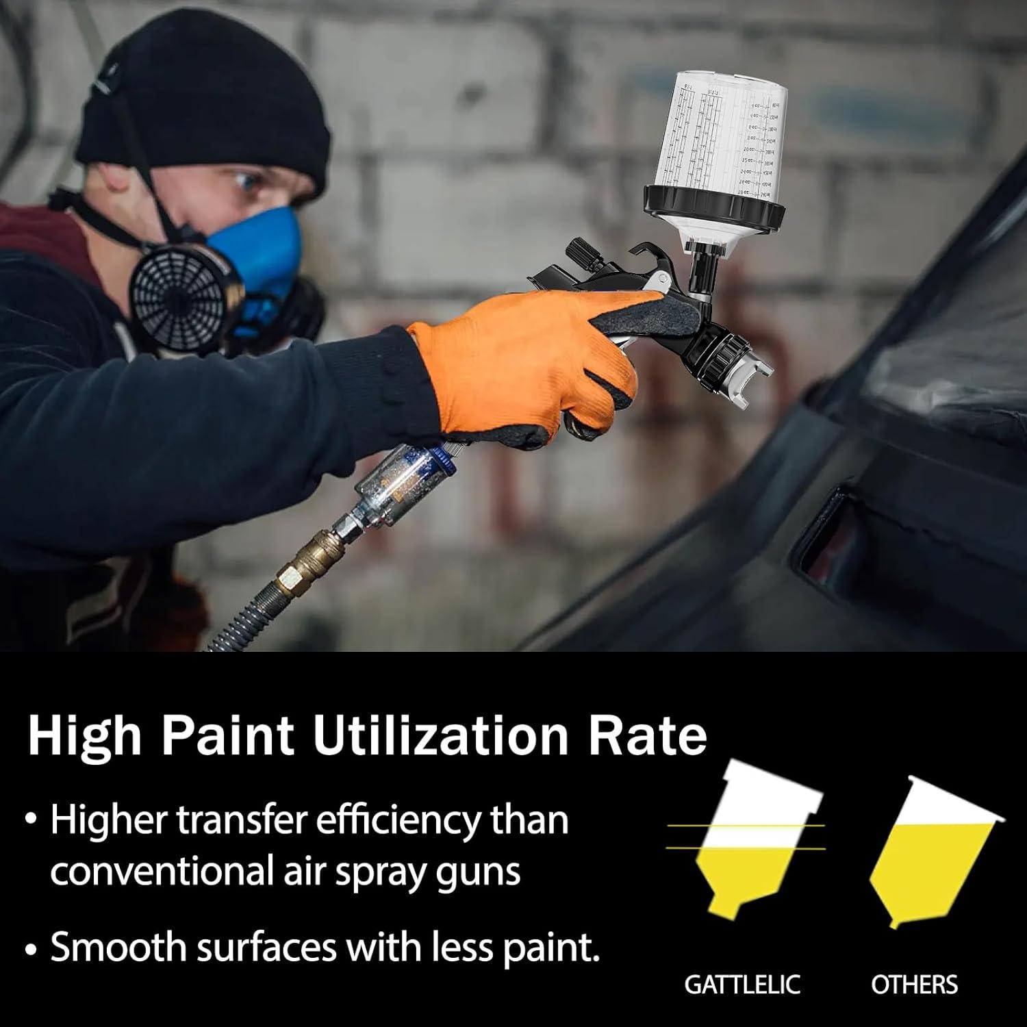 Pistola de Pulverización GATTLELIC 1.4/1.7/2mm con Regulador