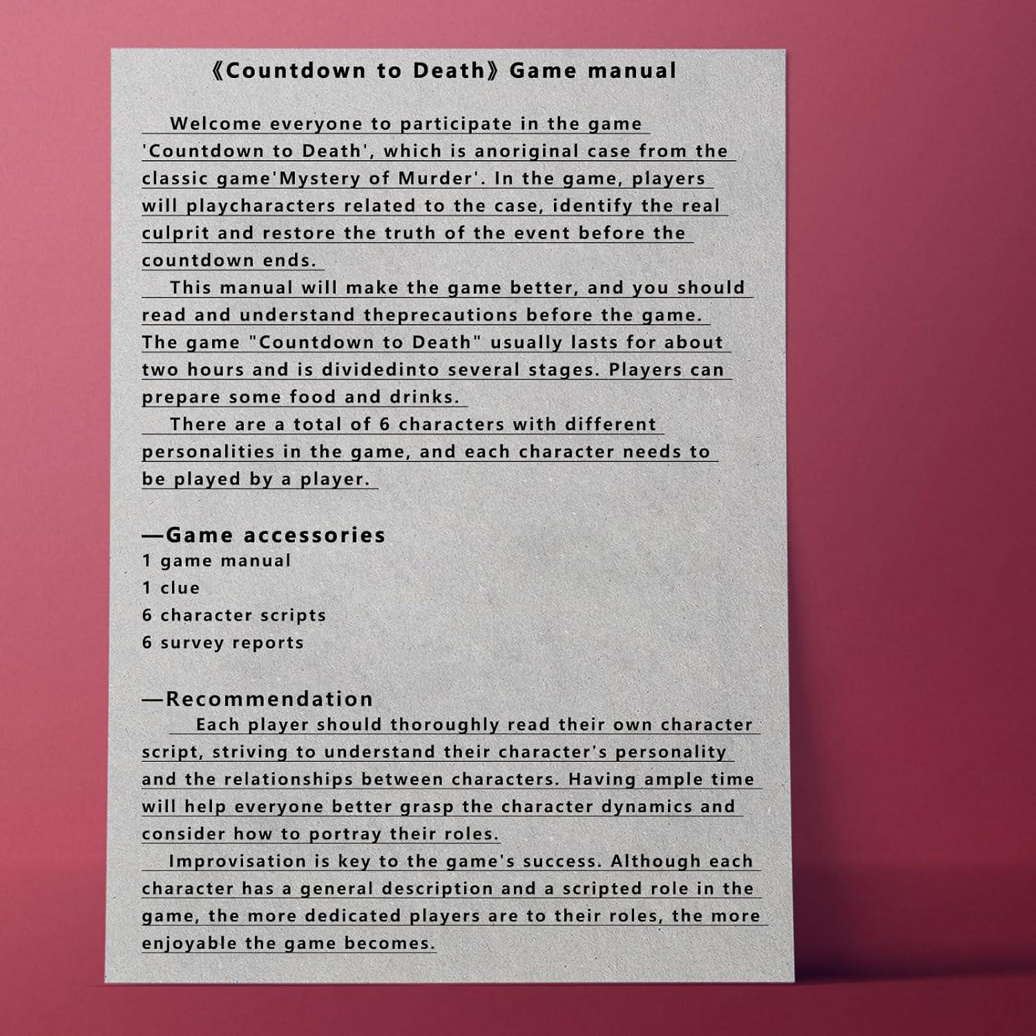 Juego de Rol Oriental - Cuenta Regresiva Fatal - Misterio