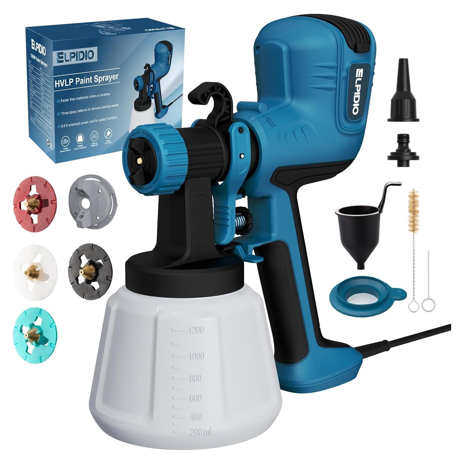 Pulverizador de Pintura ELPIDIO EP62 700W 1200ml 4 Boquillas