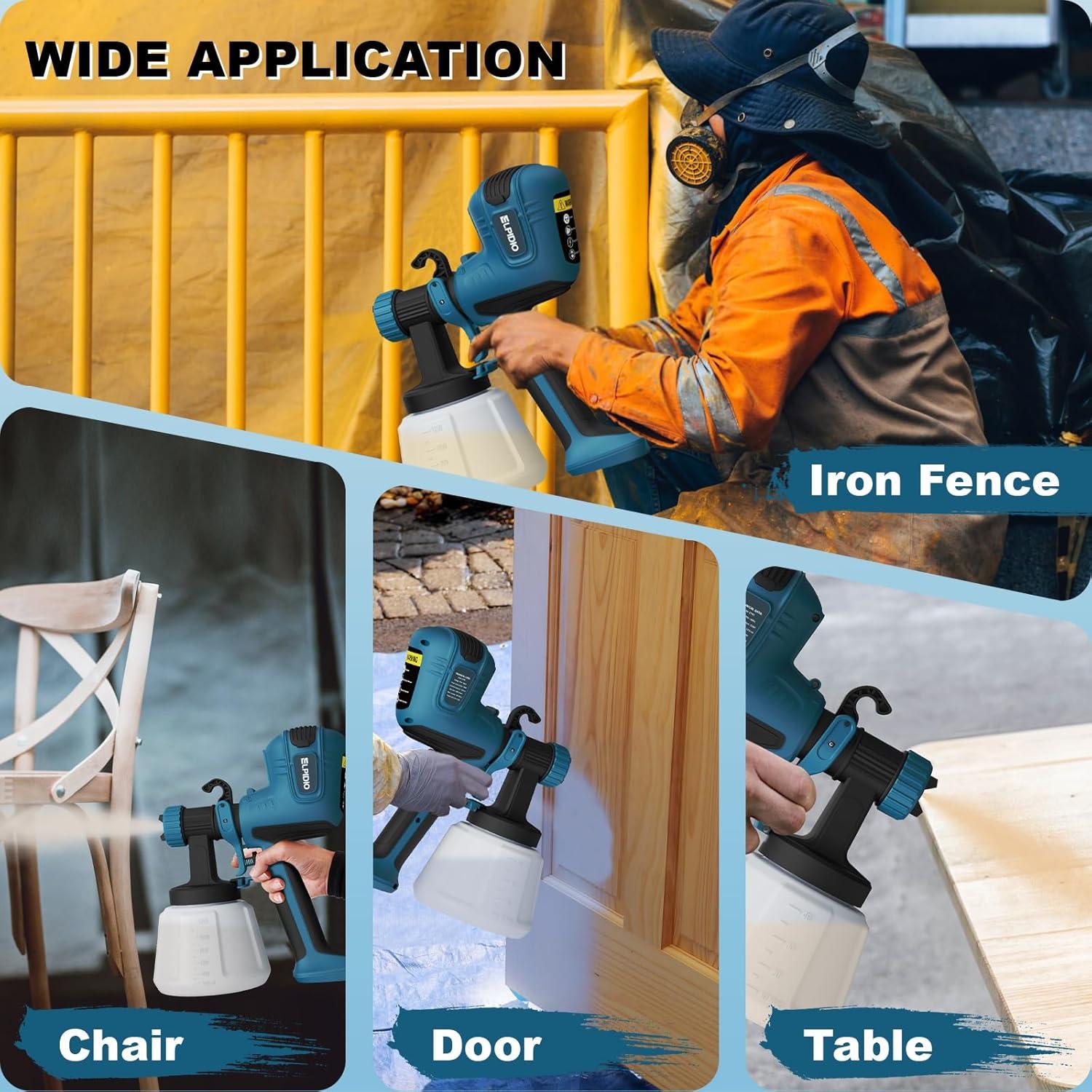 Pulverizador de Pintura ELPIDIO EP62 700W 1200ml 4 Boquillas