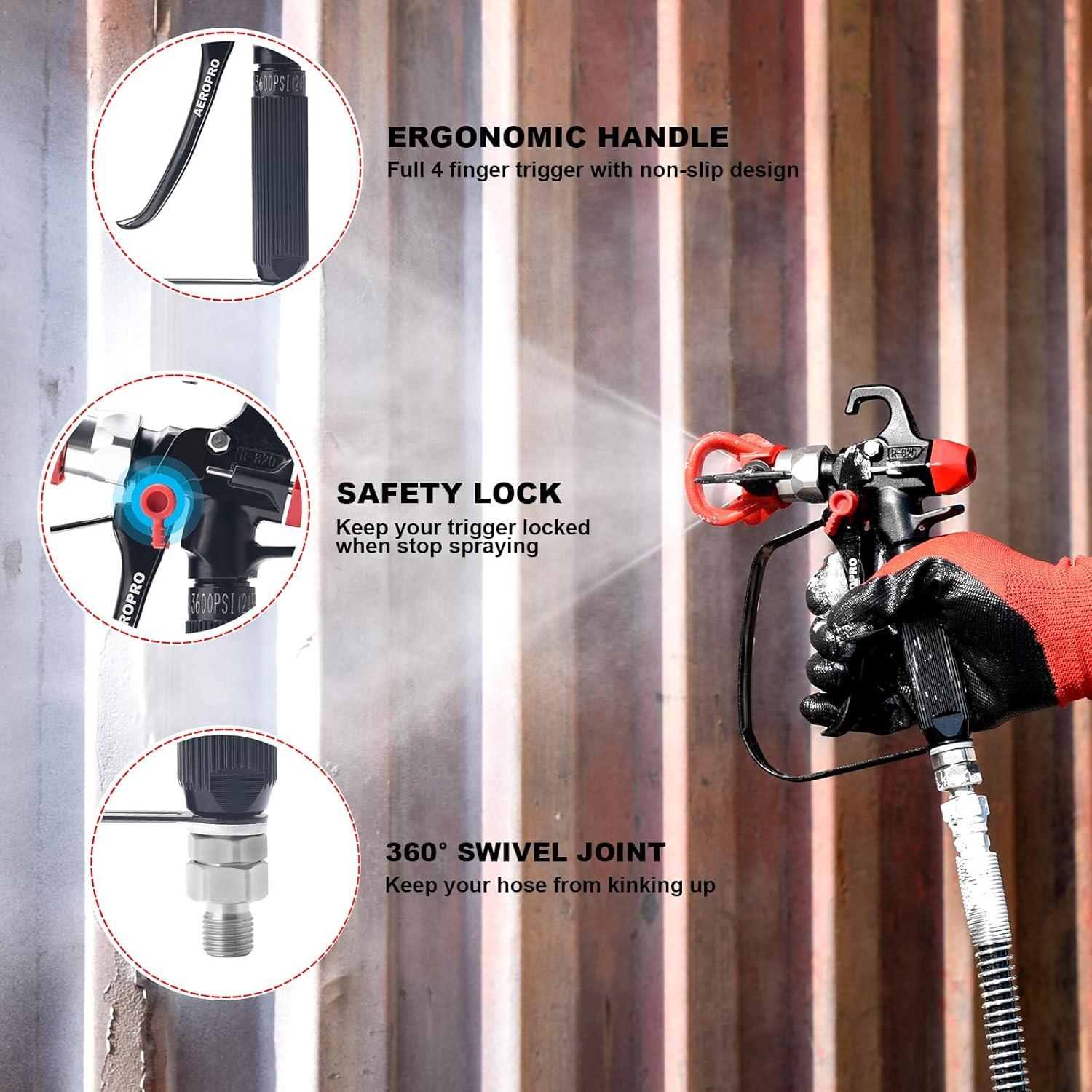 Pistola de Pintura Airless AEROPRO 820-BLACK 3600PSI